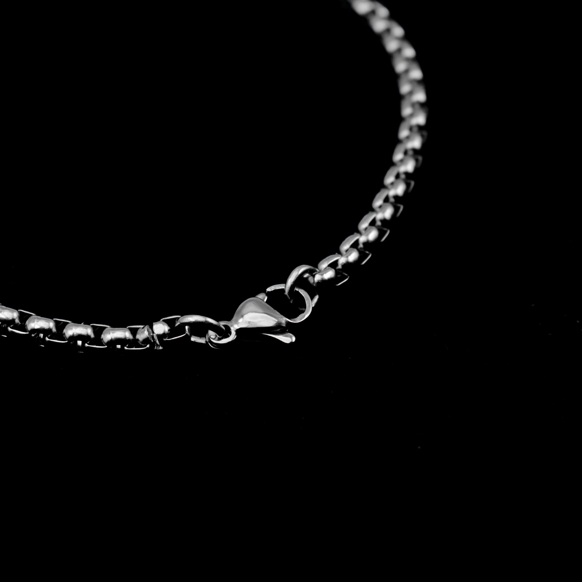 Bracelet chaîne en boîte - (argent) 4 mm