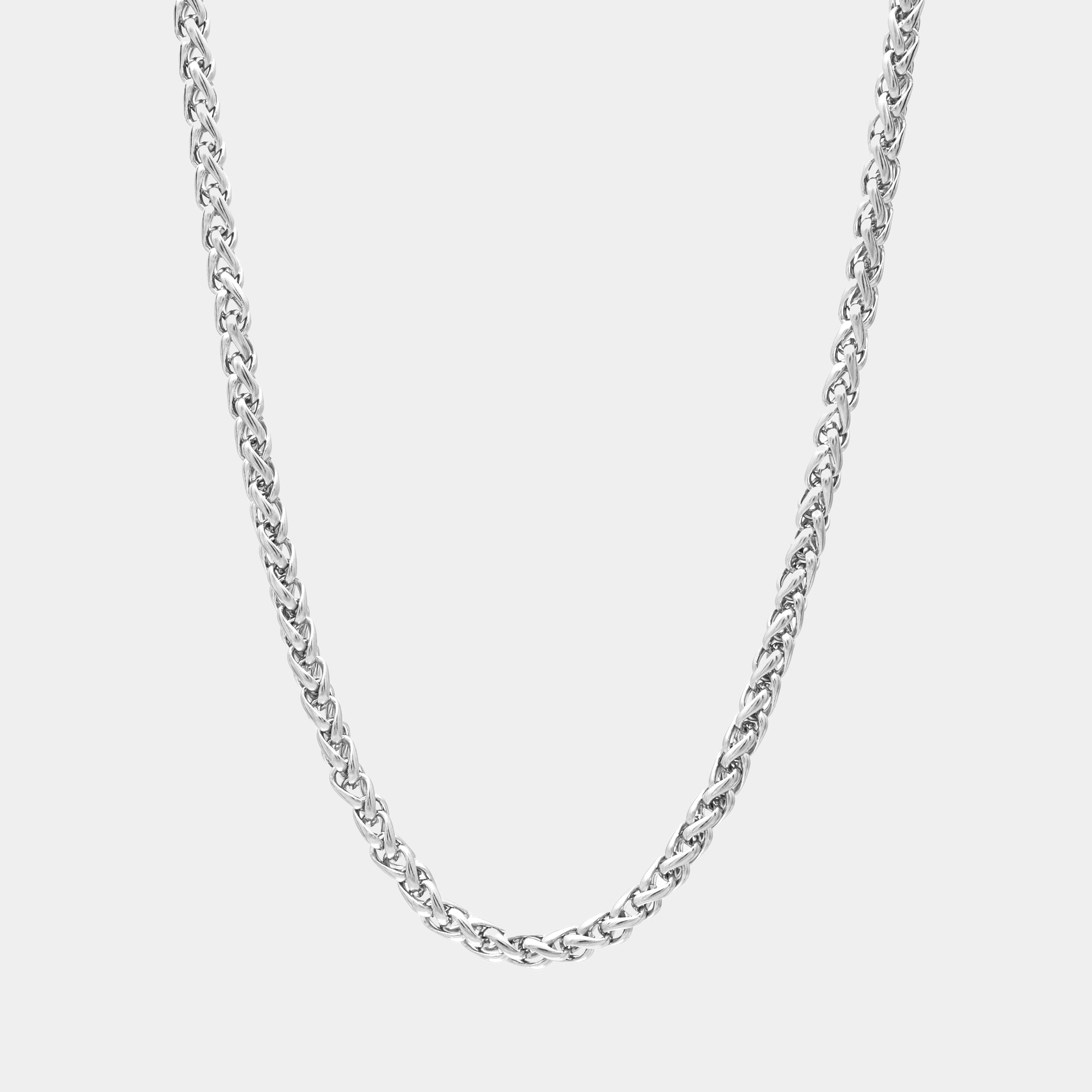 chunky foxtail necklace in silver 5mm wide