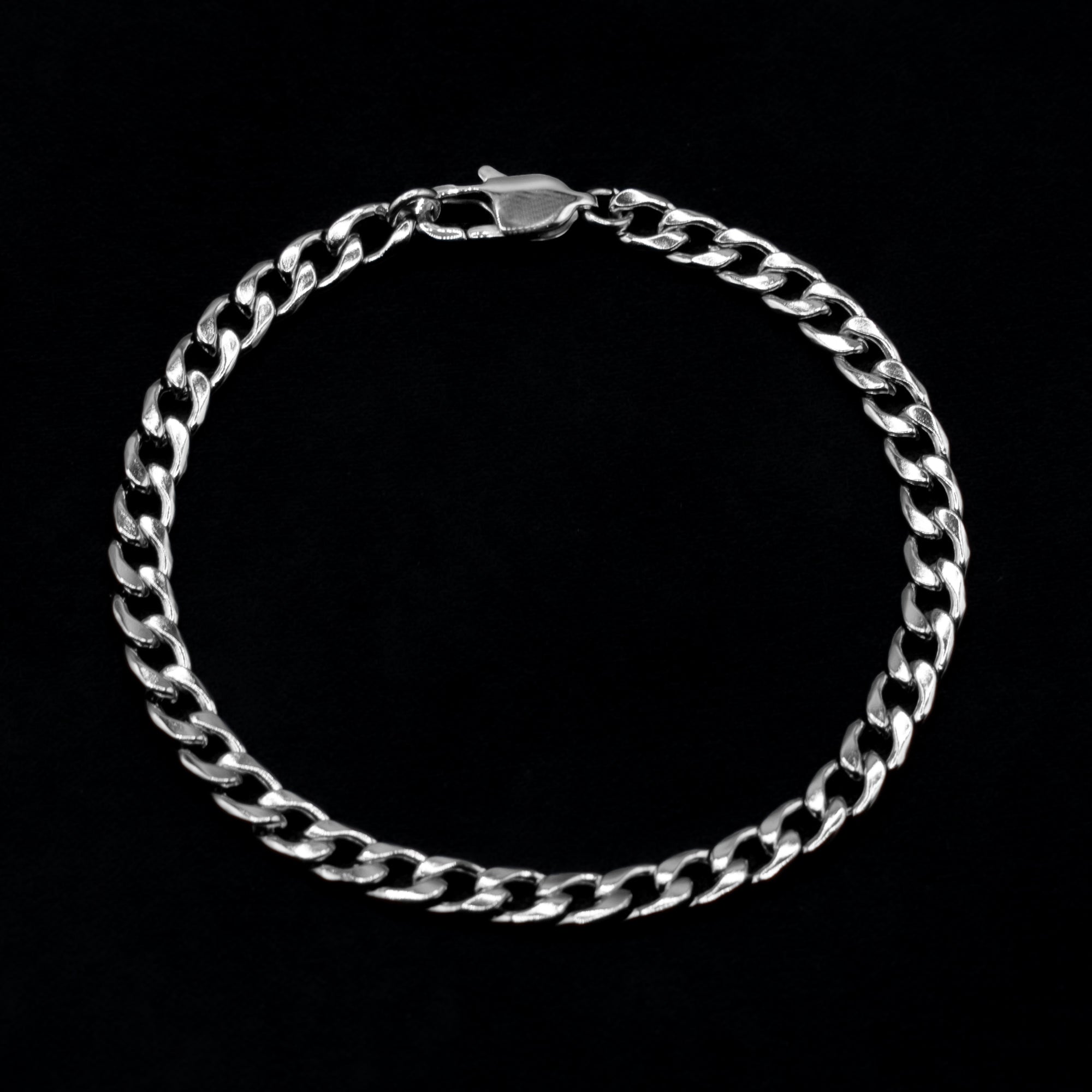 Bracelet à maillons cubains - (argent) 5 mm