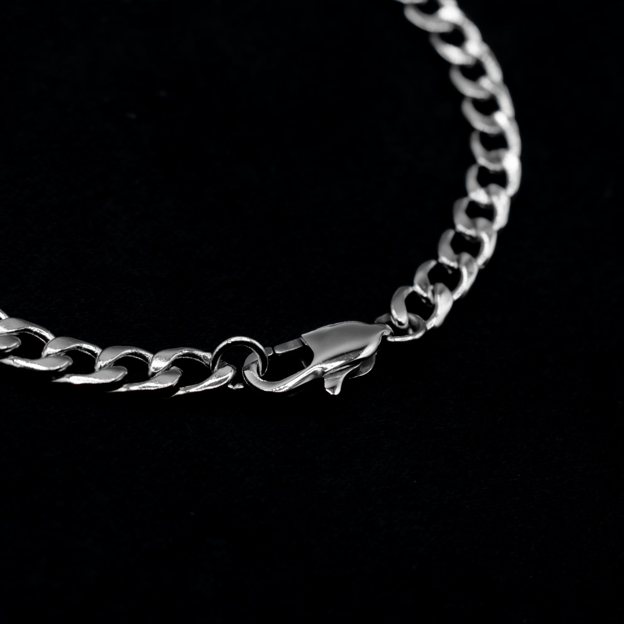 Bracelet à maillons cubains - (argent) 5 mm