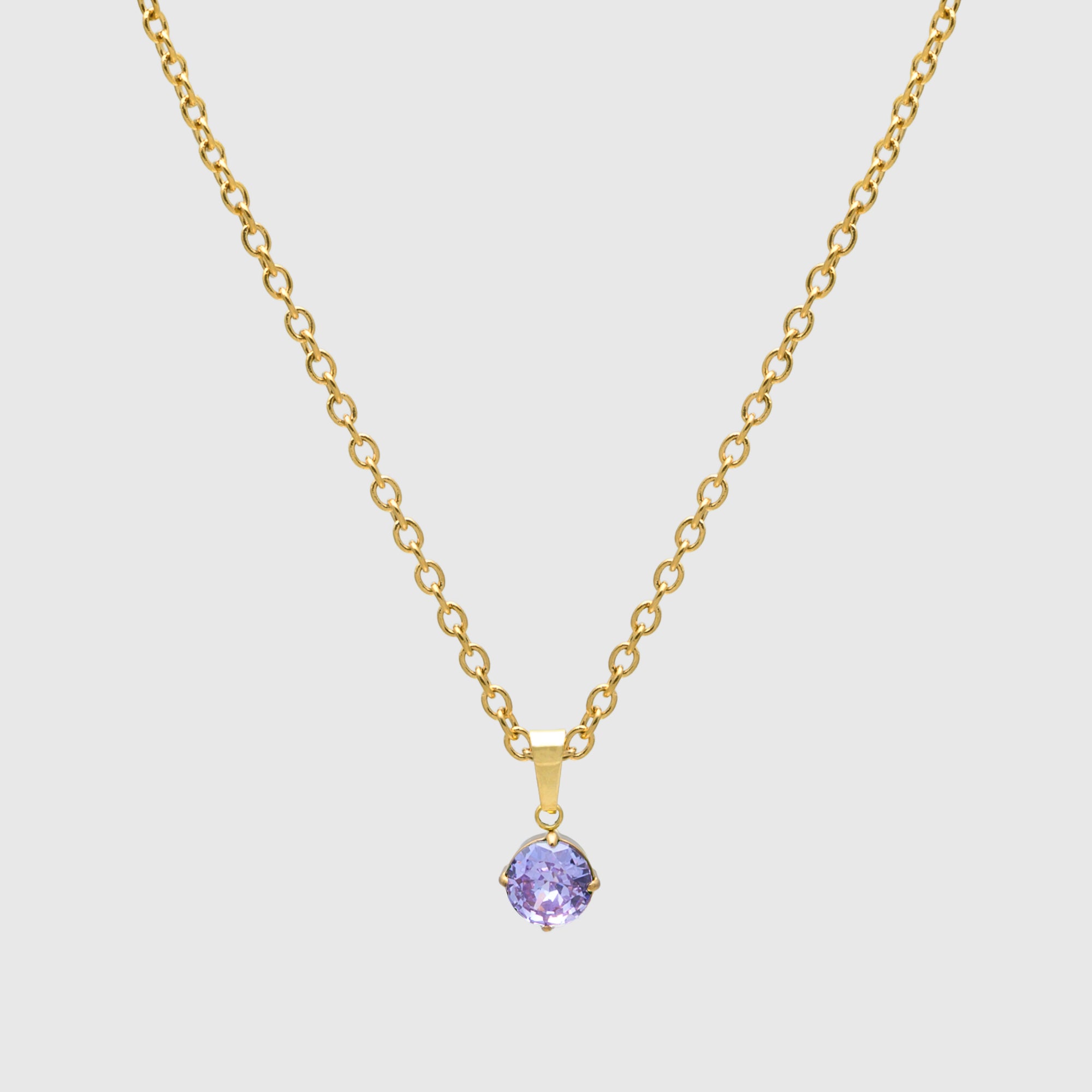 Alexandrite moonstone birthstone pendant necklace in Gold