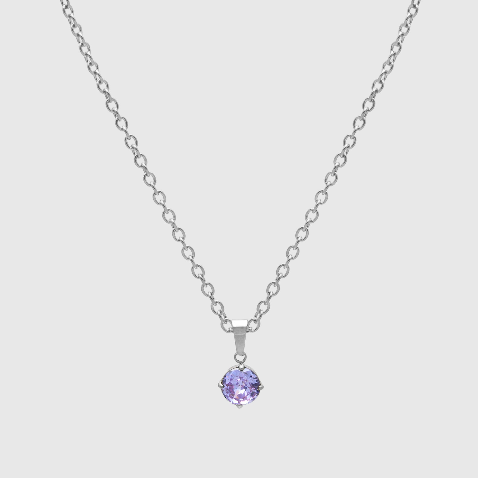 June Alexandrite birthstone necklace in silver