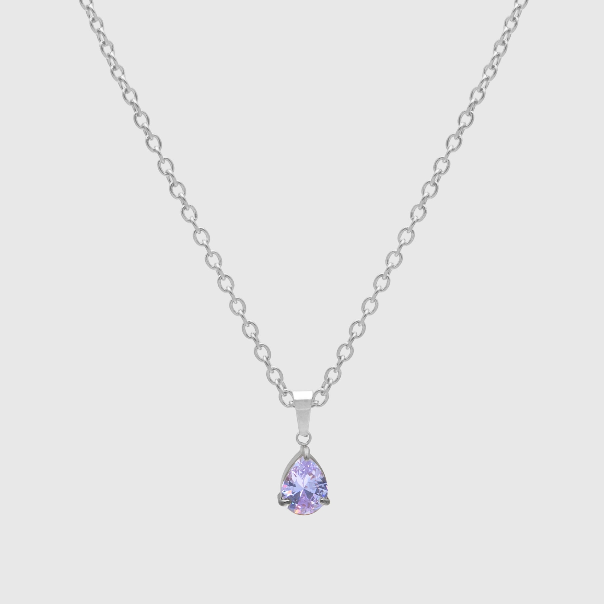 Pear cut moonstone necklace June birthstone necklace in silver