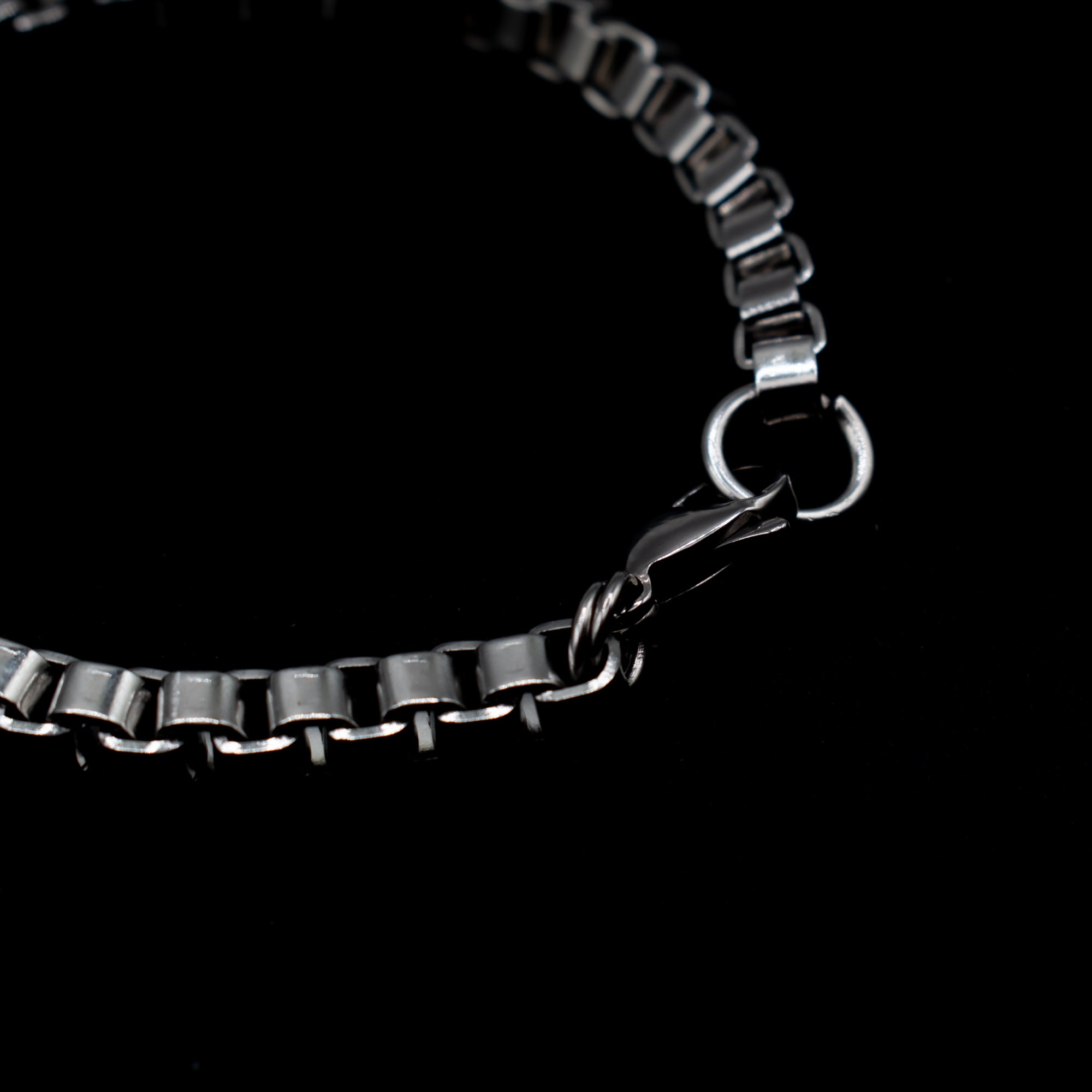 Square Box Chain Bracelet - (Silver) 6mm