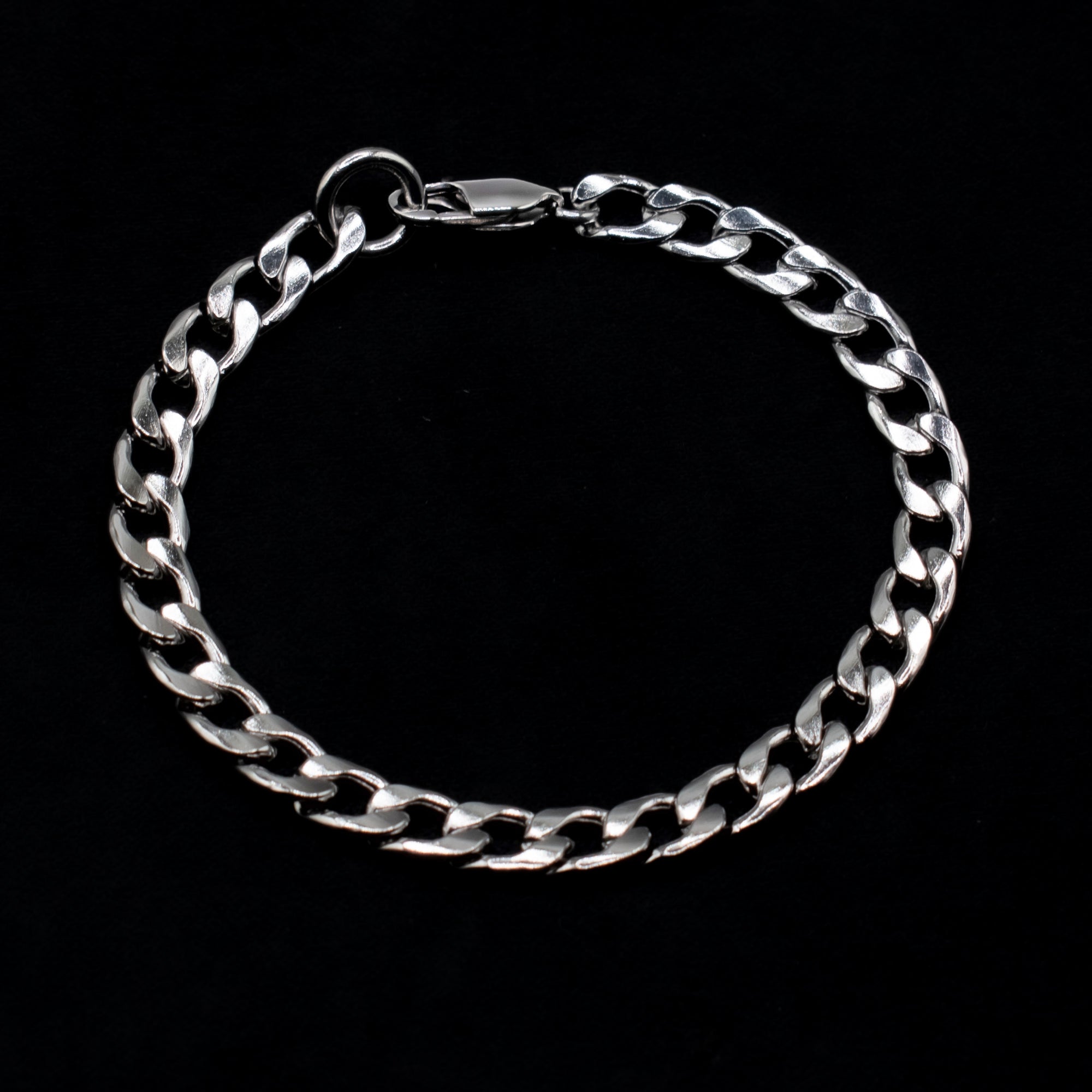 Bracelet à maillons cubains - (argent) 7 mm