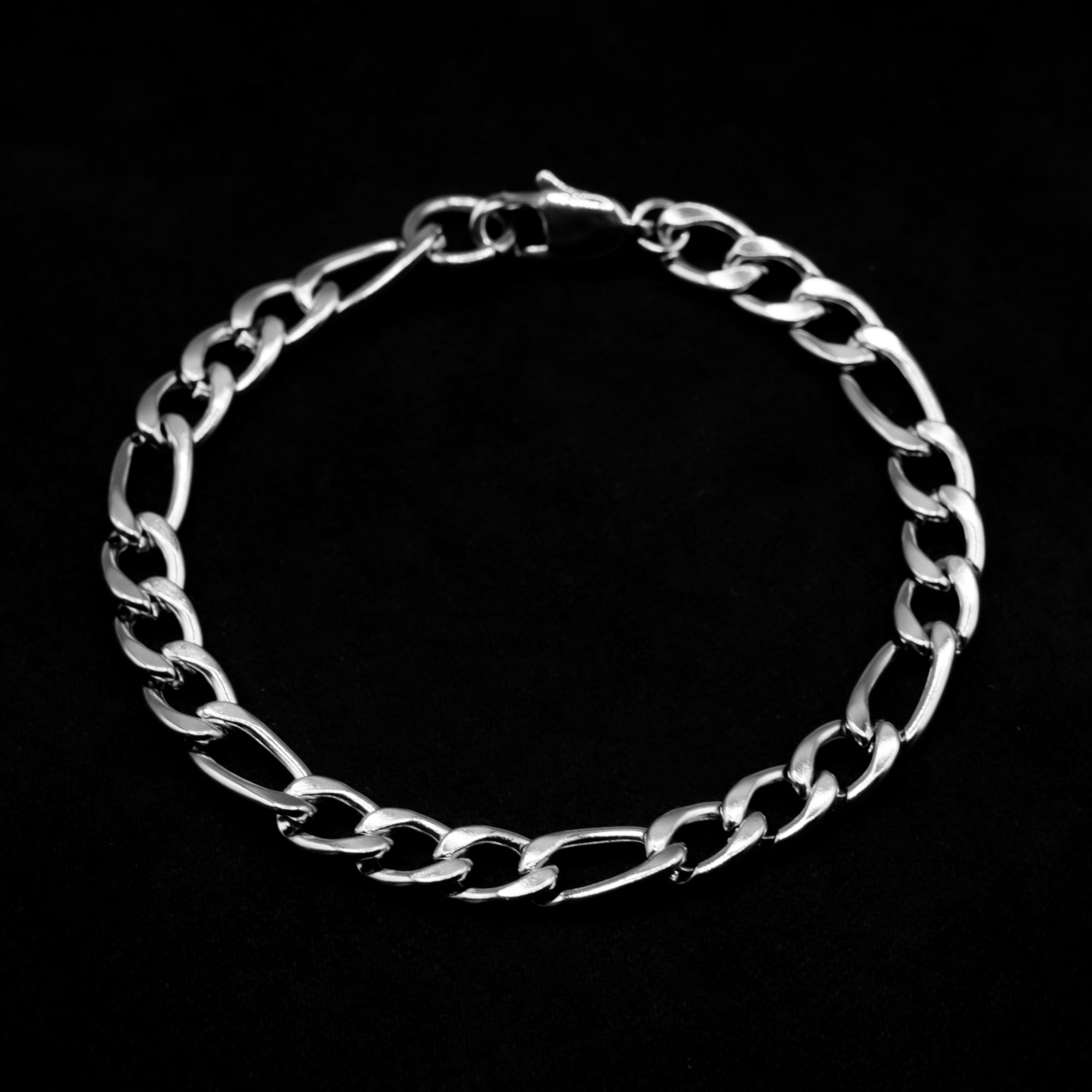 Figaro Bracelet - (Silver) 7mm