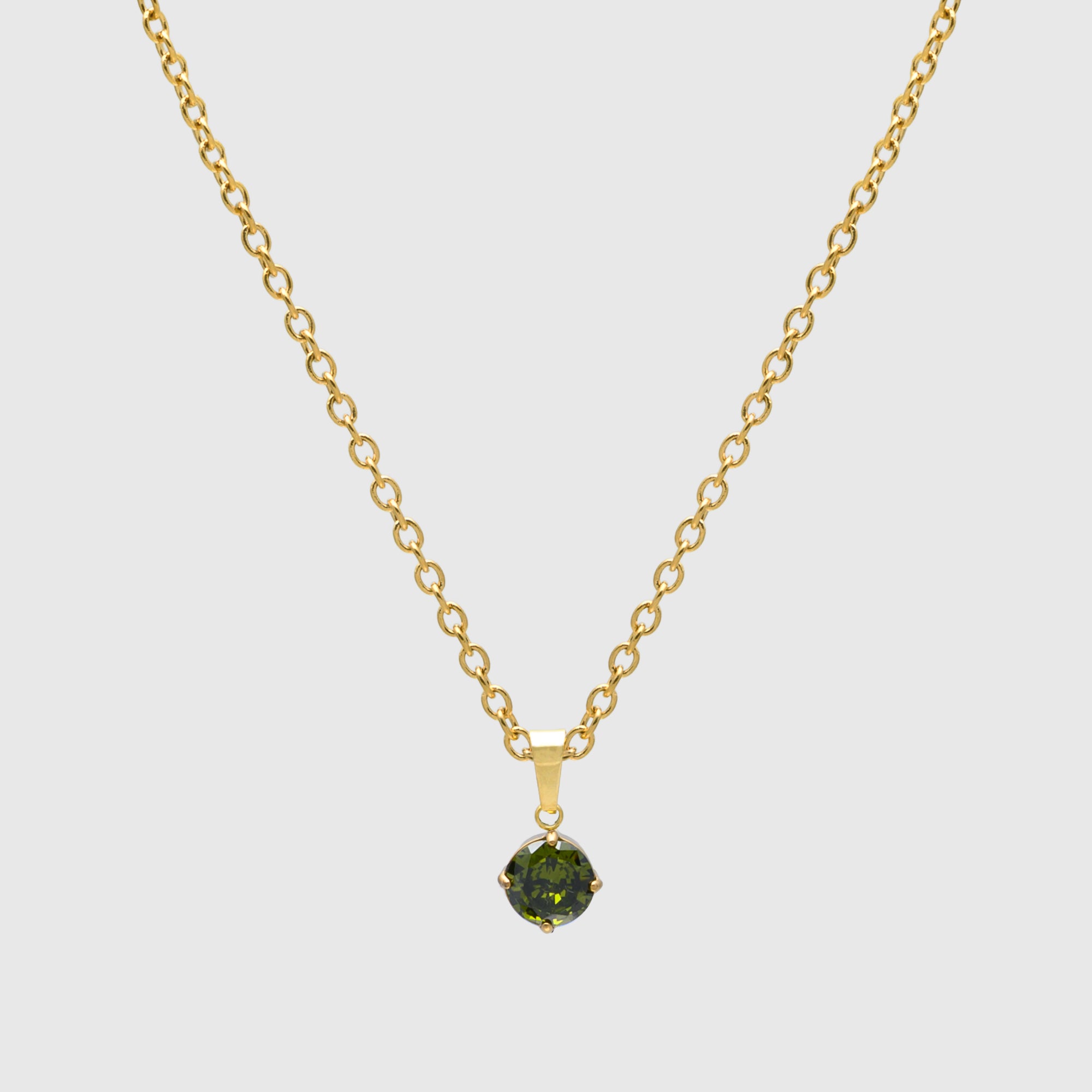August green peridot birthstone necklace in Gold 