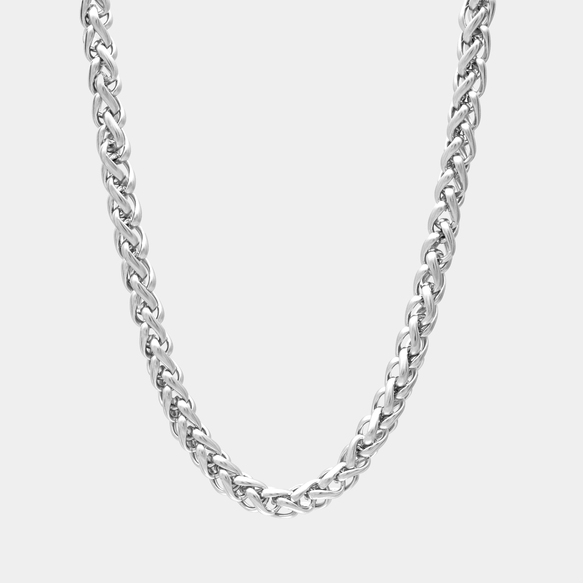 chunky silver foxtail necklace 8mm wide