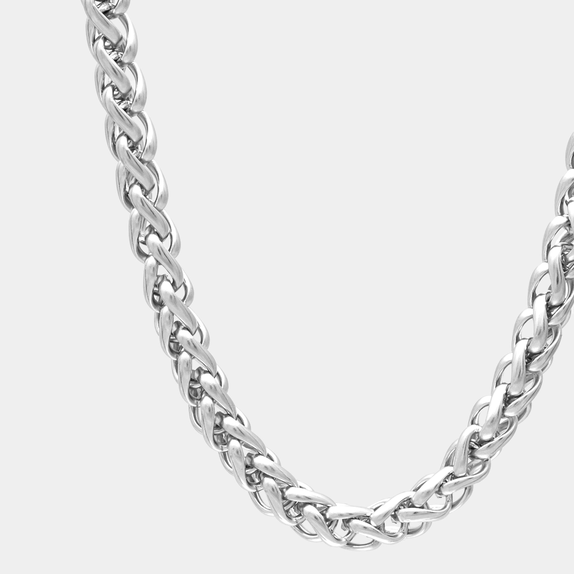 Chunky Foxtail Necklace - (Silver) 8mm