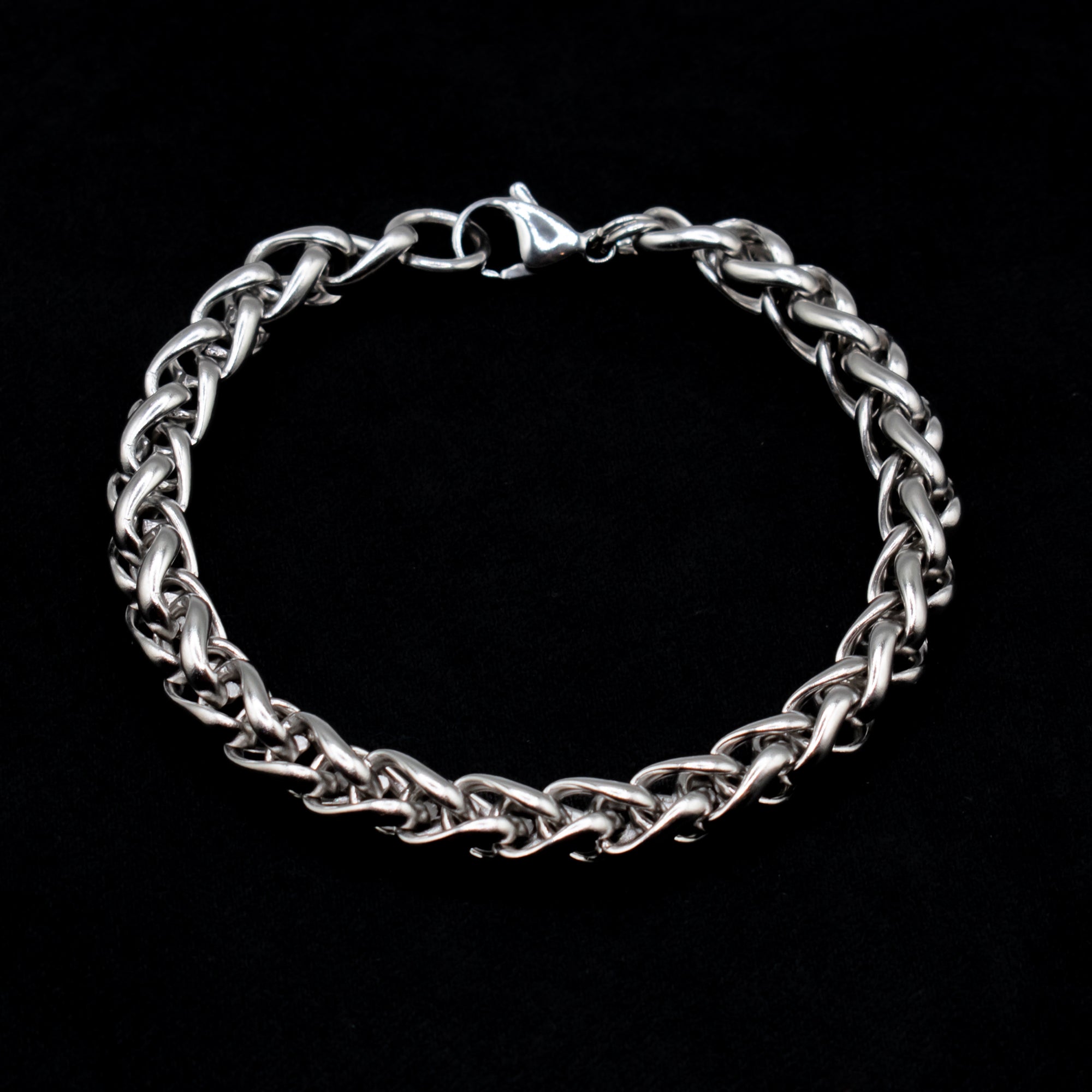 Bracelet en chaîne Foxtail - (Argent) 8 mm