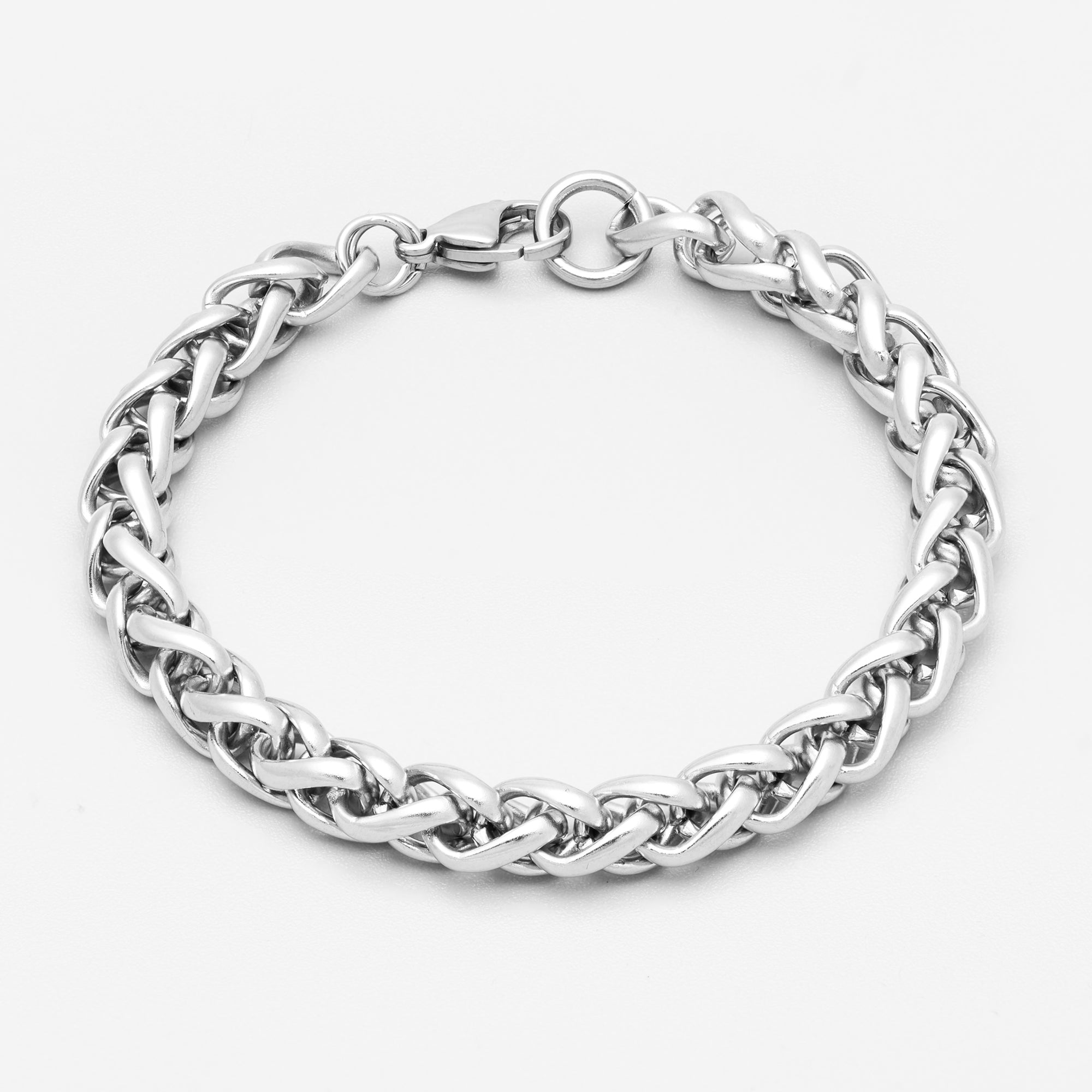 chunky silver foxtail bracelet 8mm width