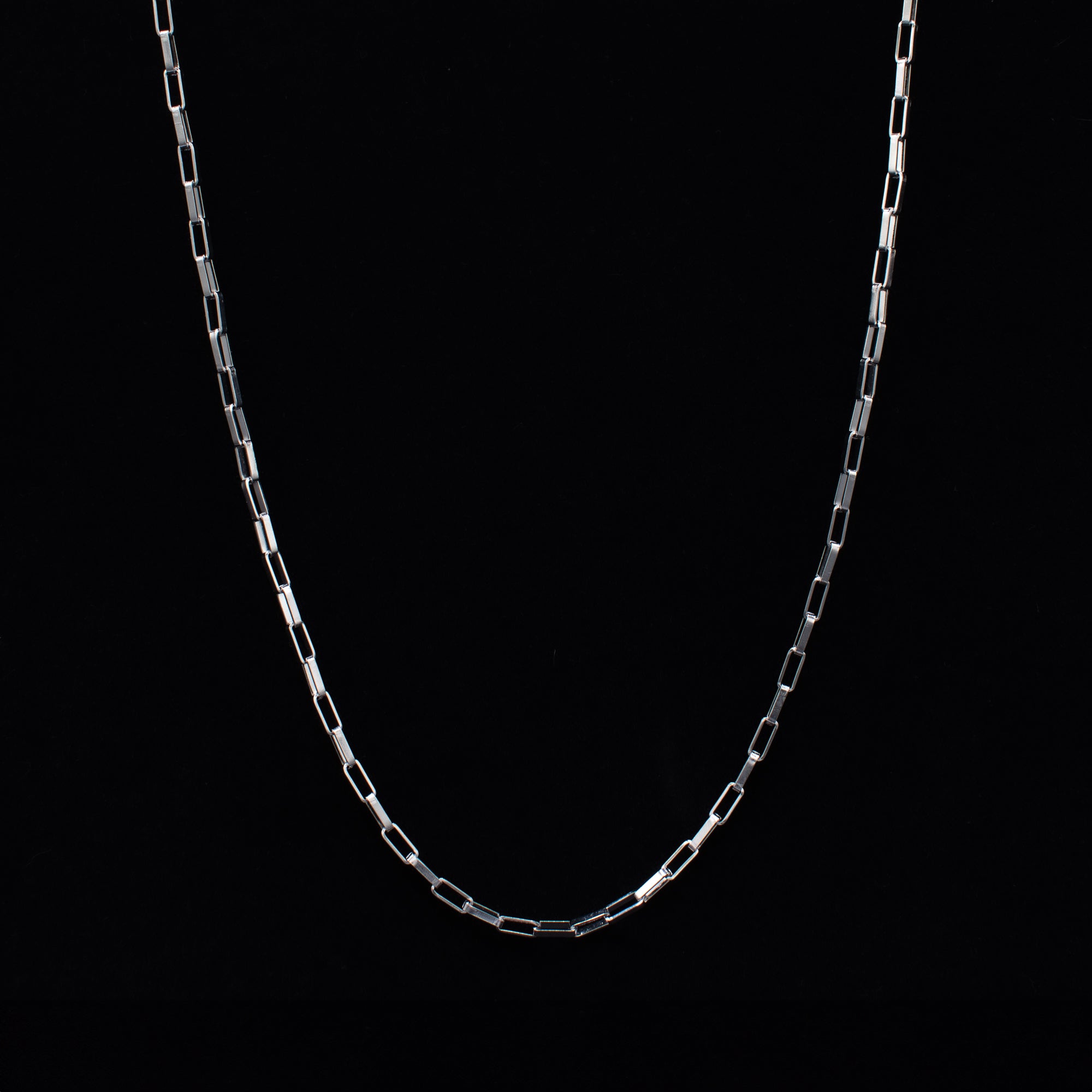 Collier chaîne trombone - 8 mm (argent)