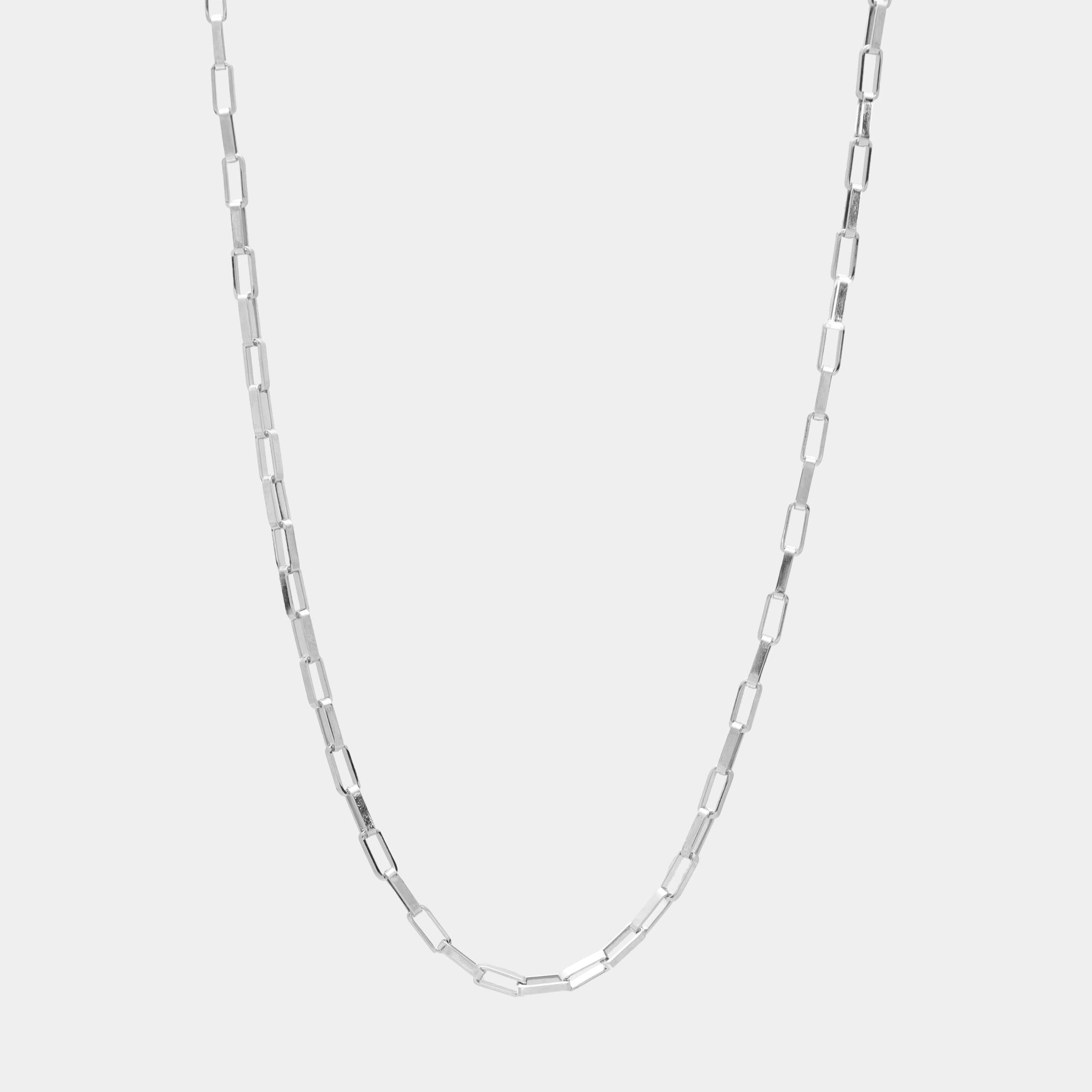 silver paperclip chain necklace 8mm links