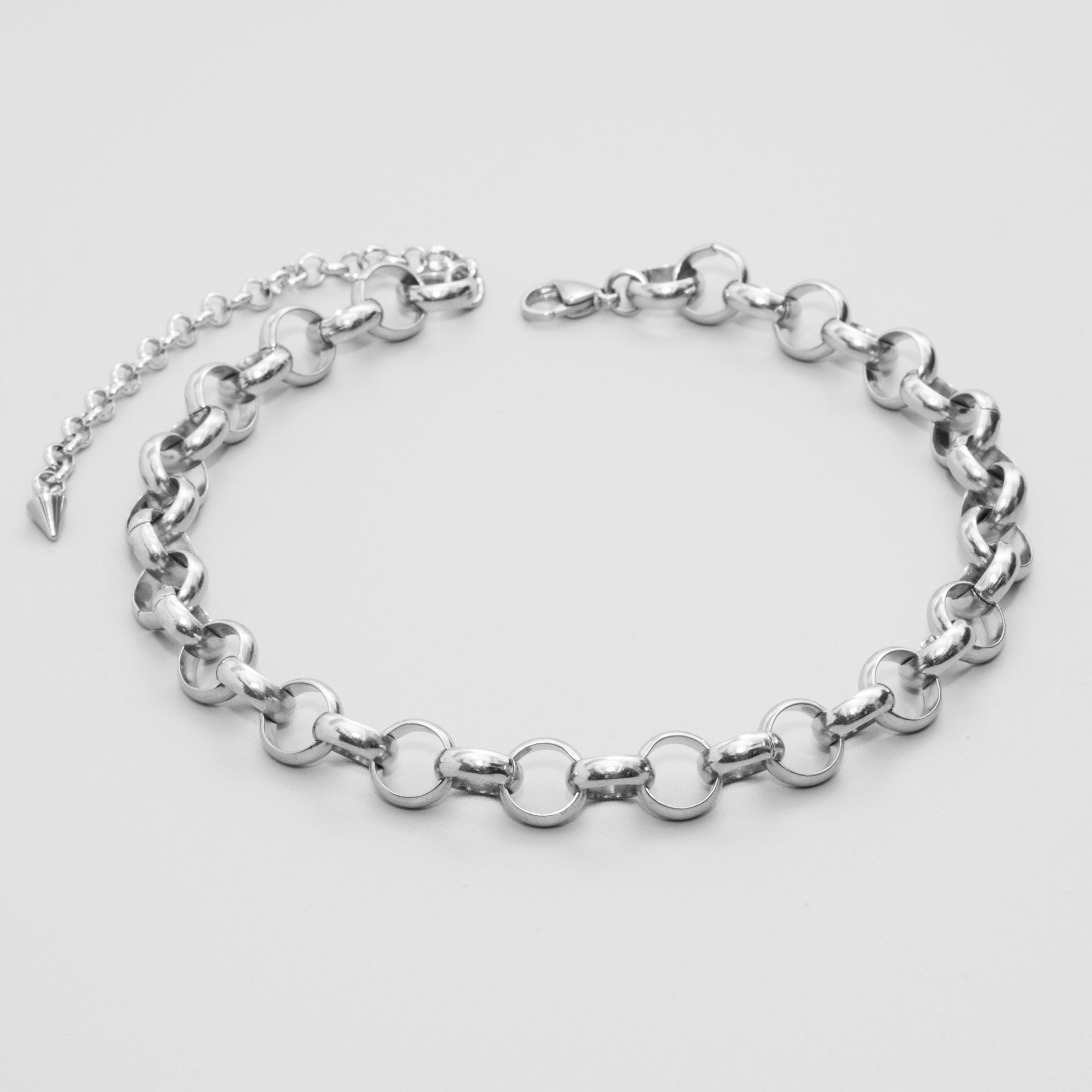 Chunky belcher chain 12mm thick in silver stainless steel 