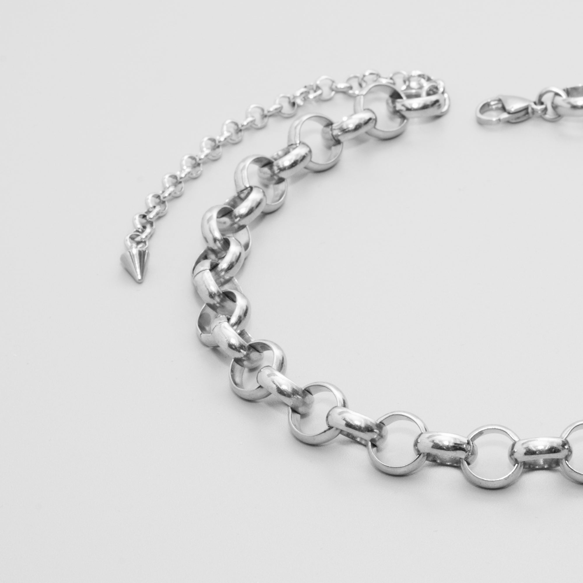Chunky belcher chain 12mm thick in silver stainless steel 
