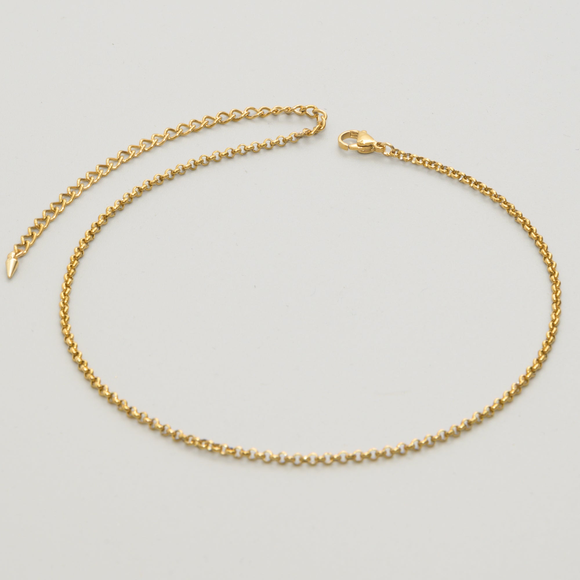 Dainty belcher chain choker in Gold plated stainless steel