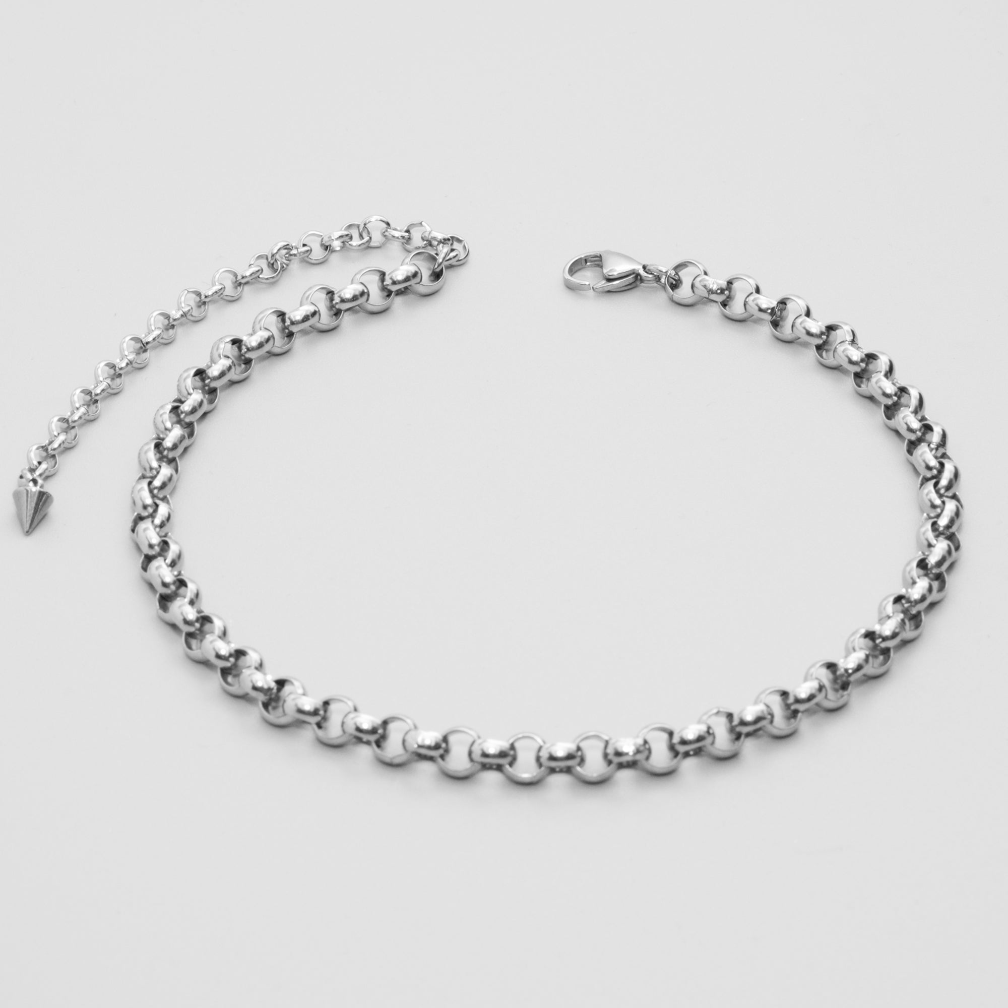 chunky belcher choker in silver stainless steel