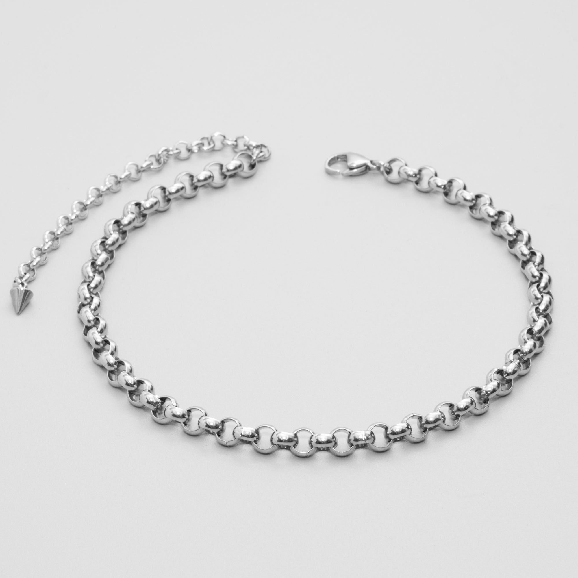 chunky belcher choker in silver stainless steel