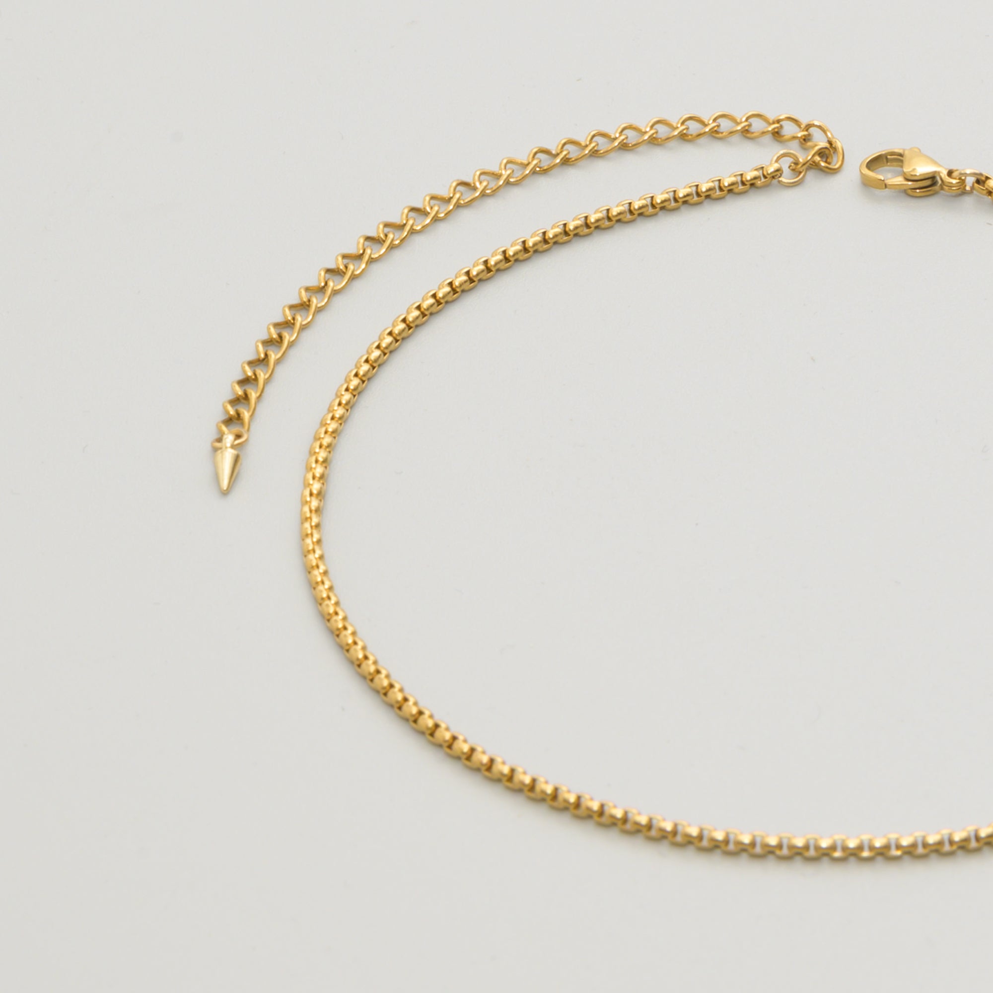 dainty gold box chain choker 2mm