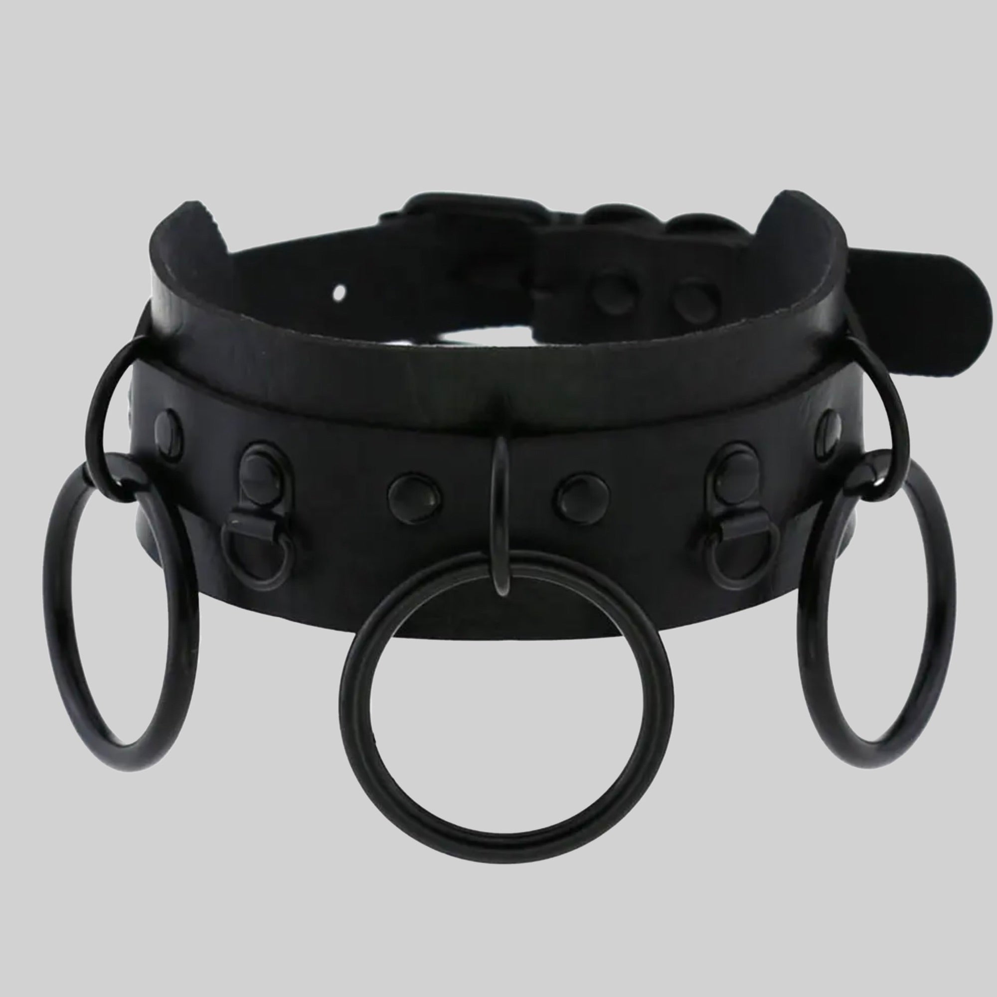 All Black Hoops & Rings Collar