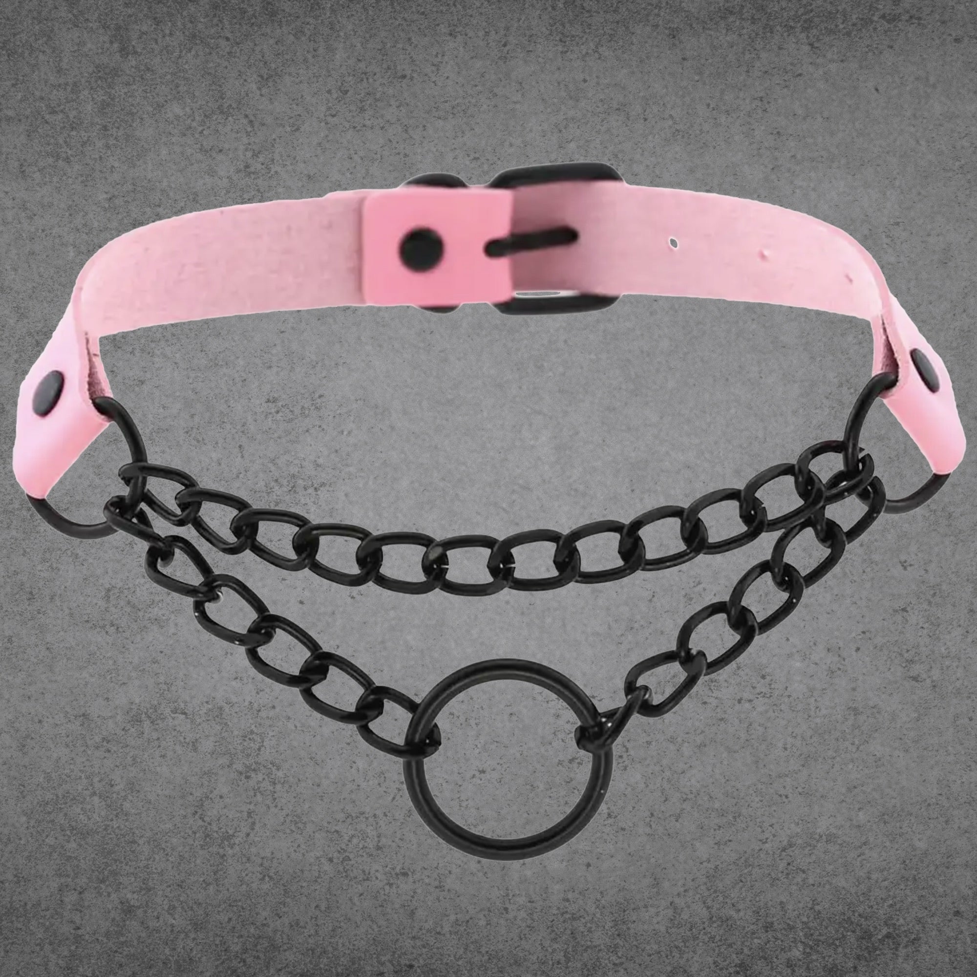 O Ring Layered Collar - Baby Pink