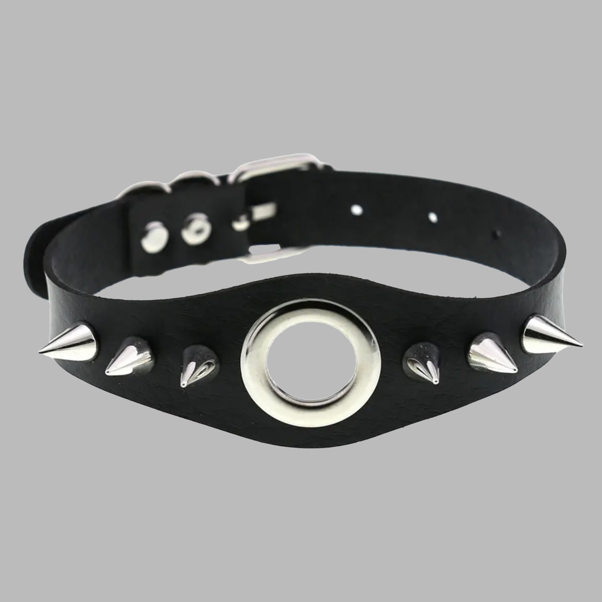 Spiky Ring Collar - Black