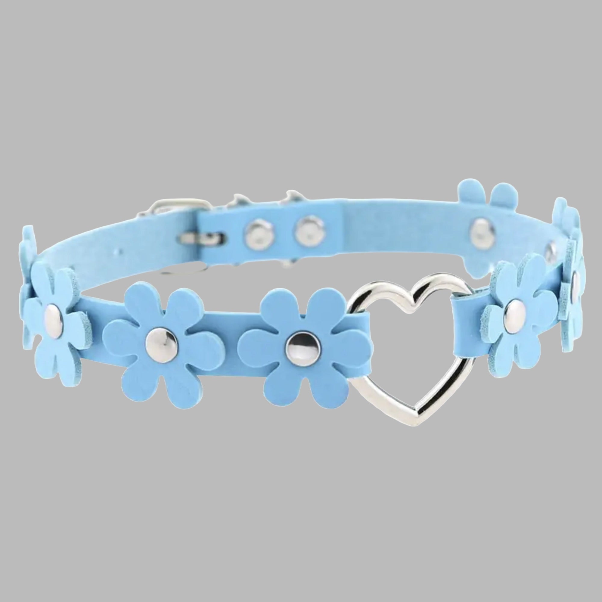 Collier Daisy Love Heart - Bleu bébé