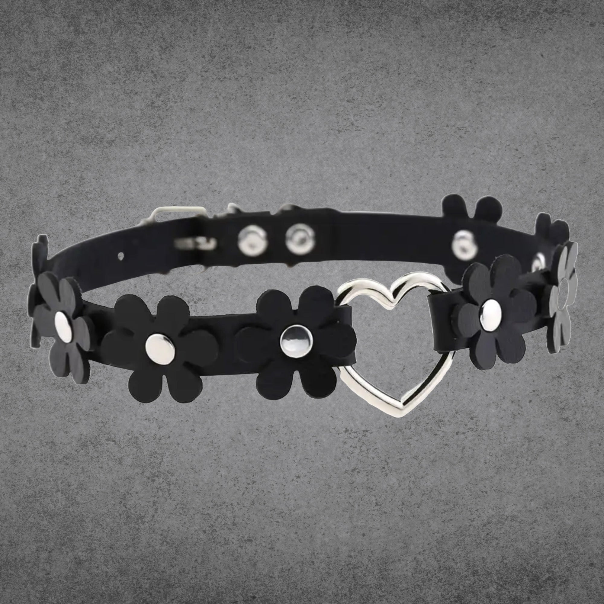 Daisy Love Heart Collar - Black
