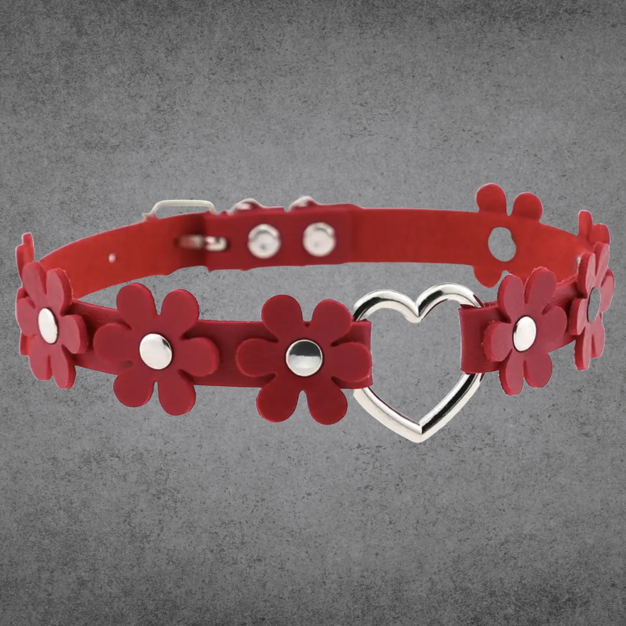 Daisy Love Heart Collar - Red