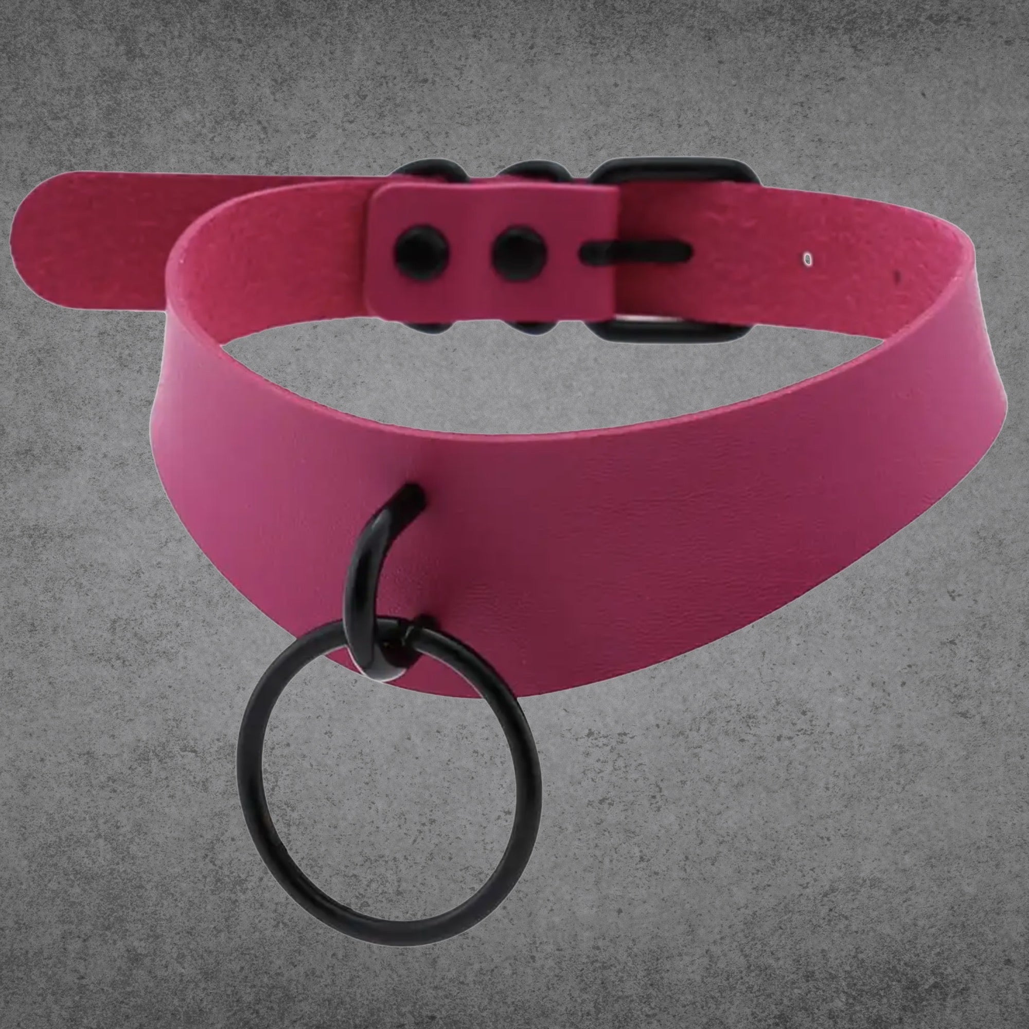 O Ring Posture Collar - Hot Pink & Black