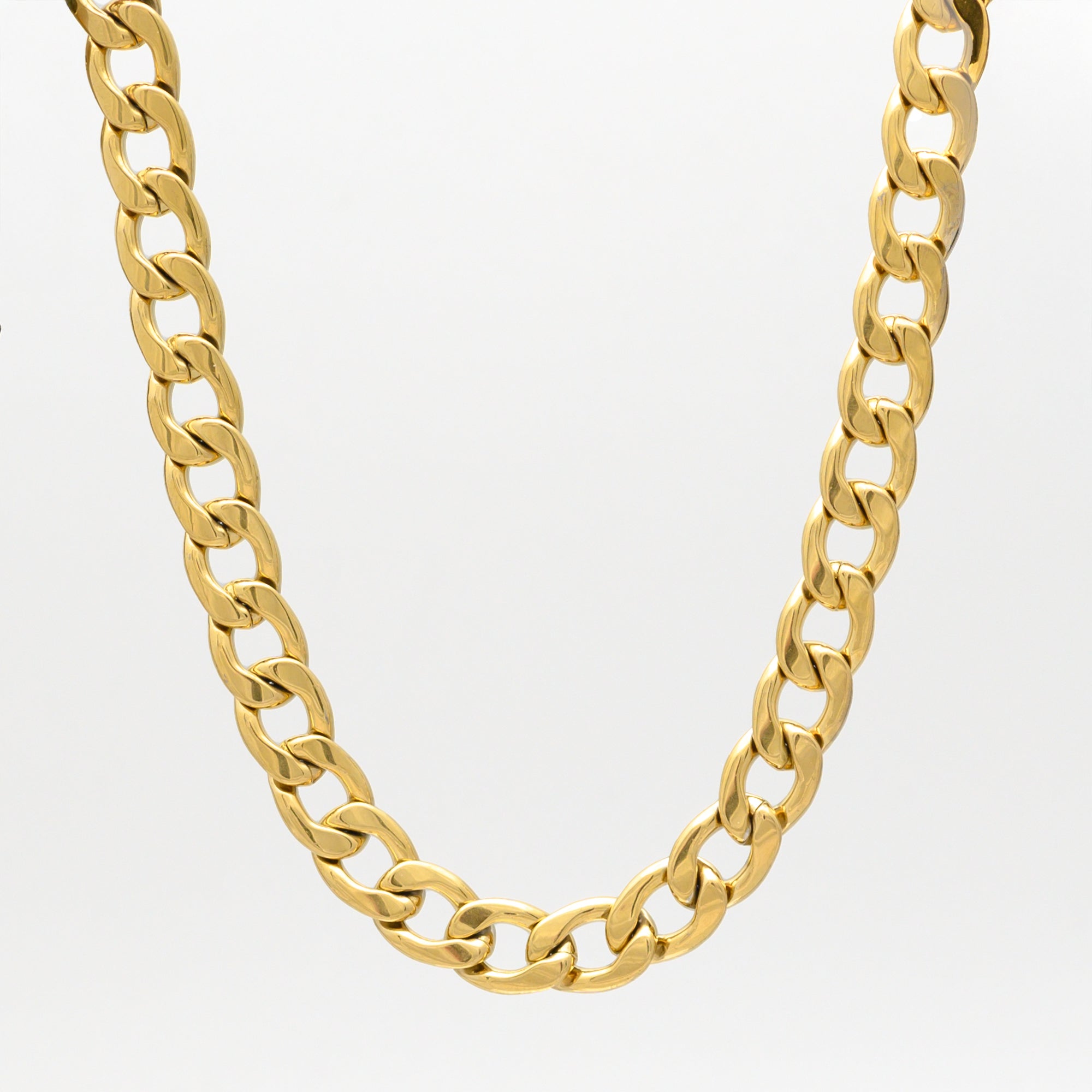 Chunky Cuban Link Chain Necklace - (Gold) 12mm