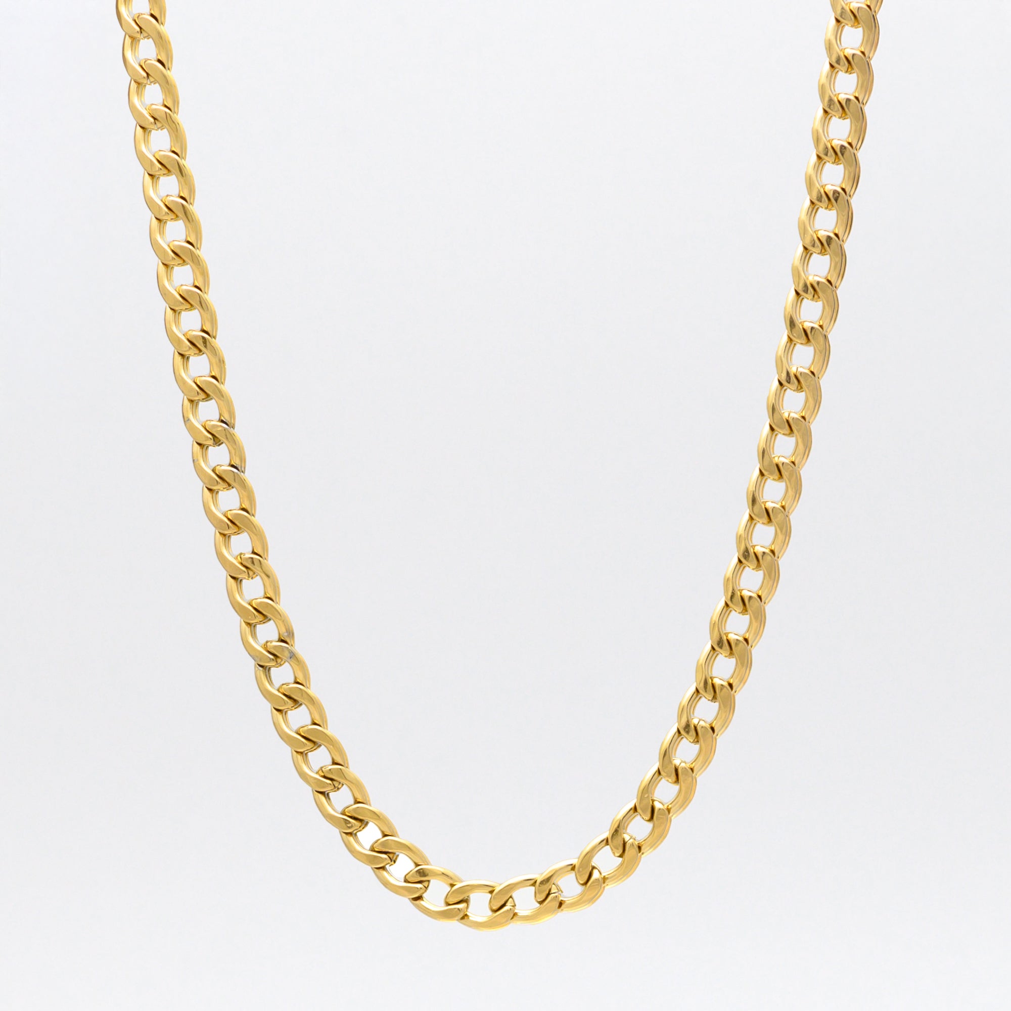 chunky gold cuban link chain necklace 7mm