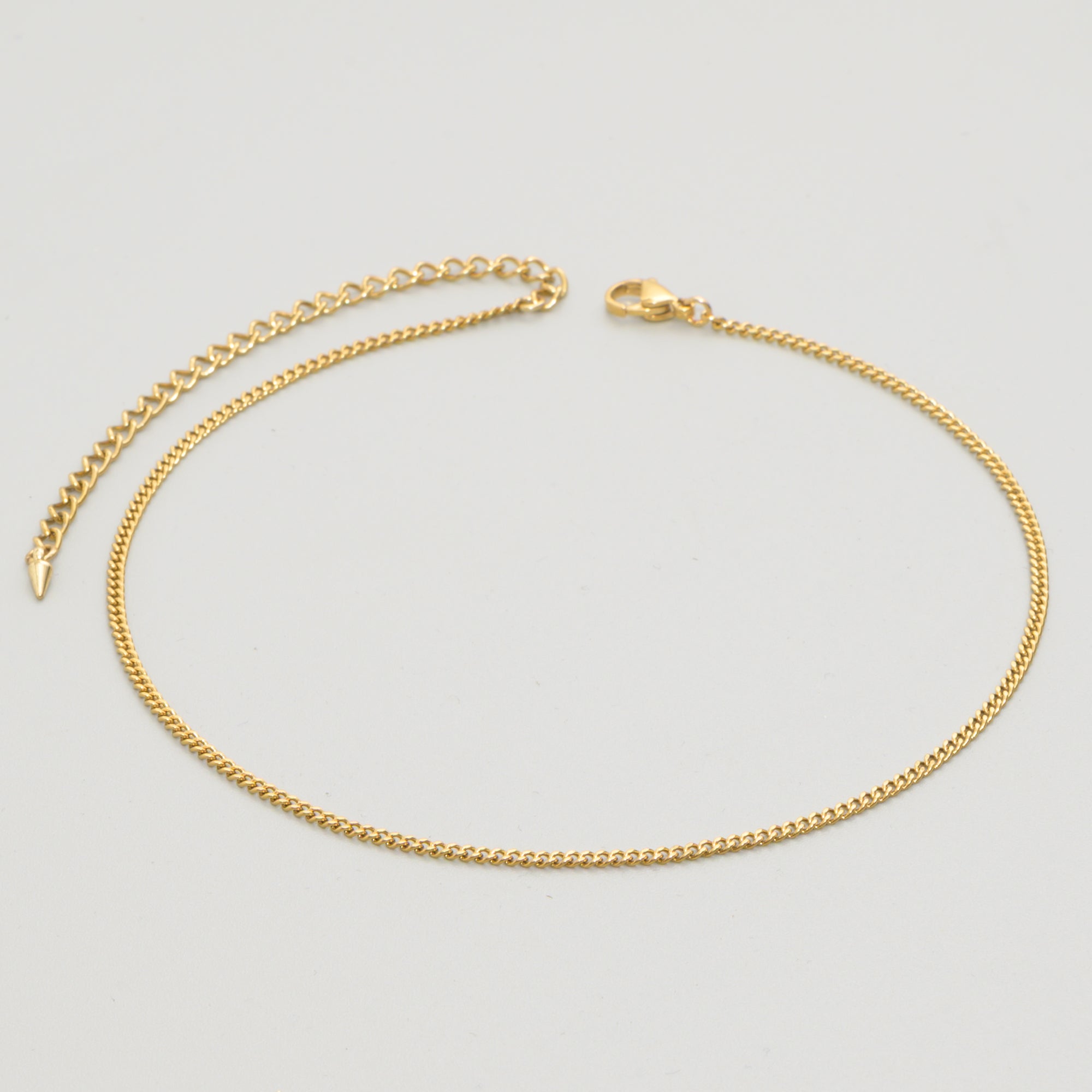 2mm dainty Gold cuban link choker chain necklace