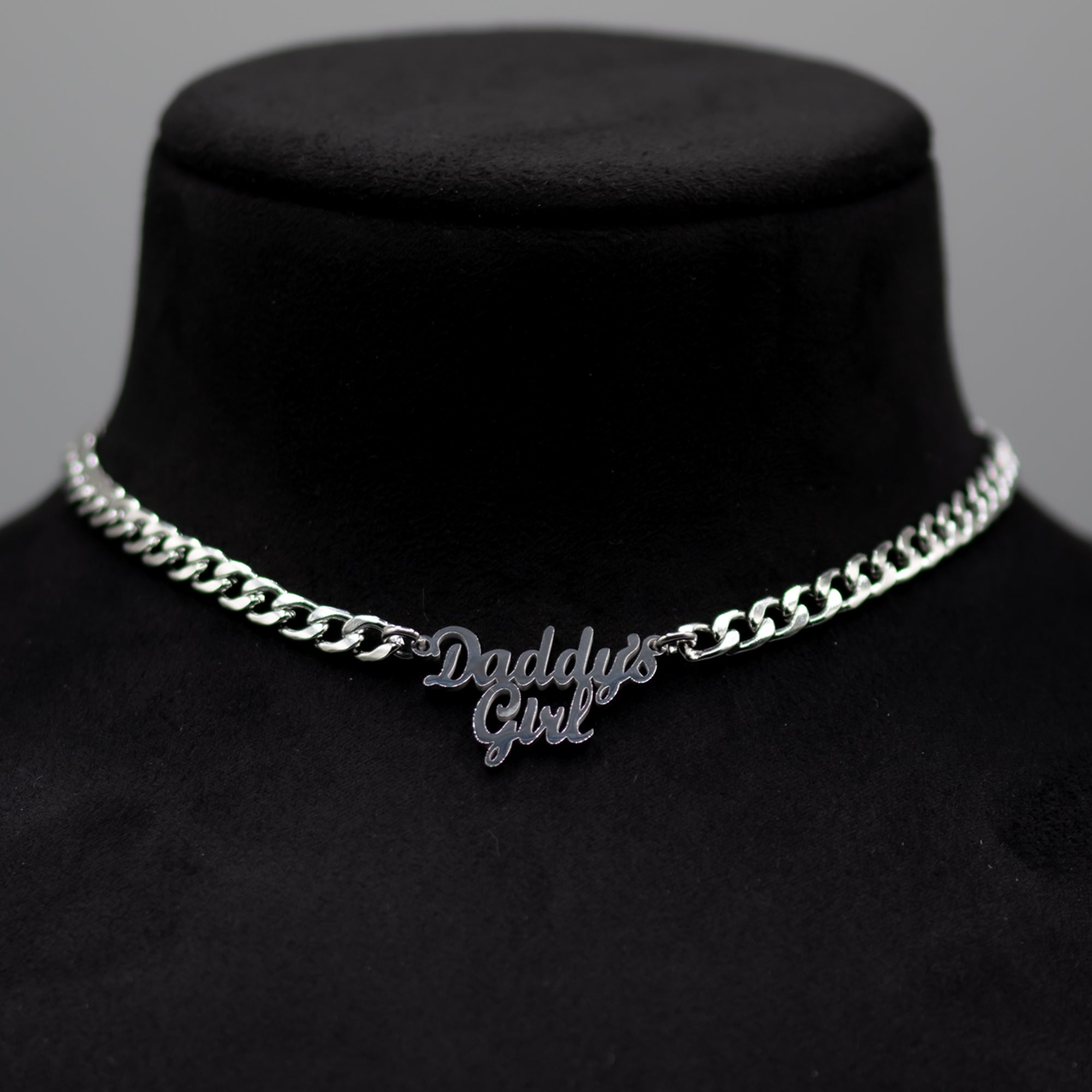 Daddy's Girl Choker Necklace - (Silver)