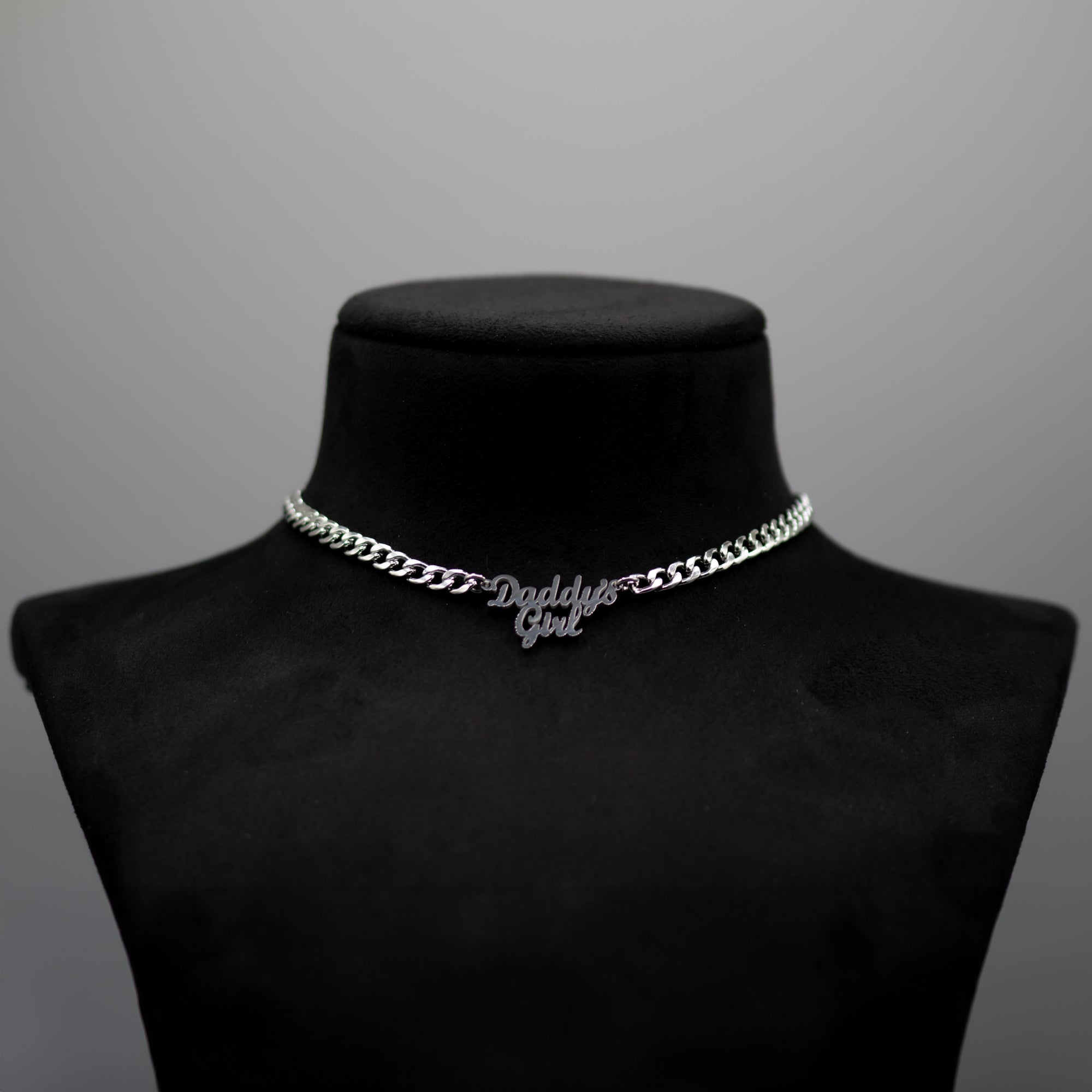 Daddy's Girl Choker Necklace - Silver