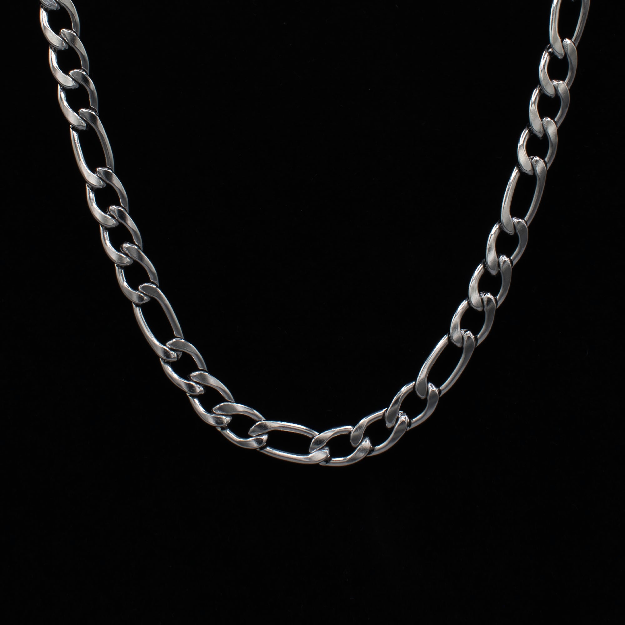 Silver Figaro Link Necklace - 10mm