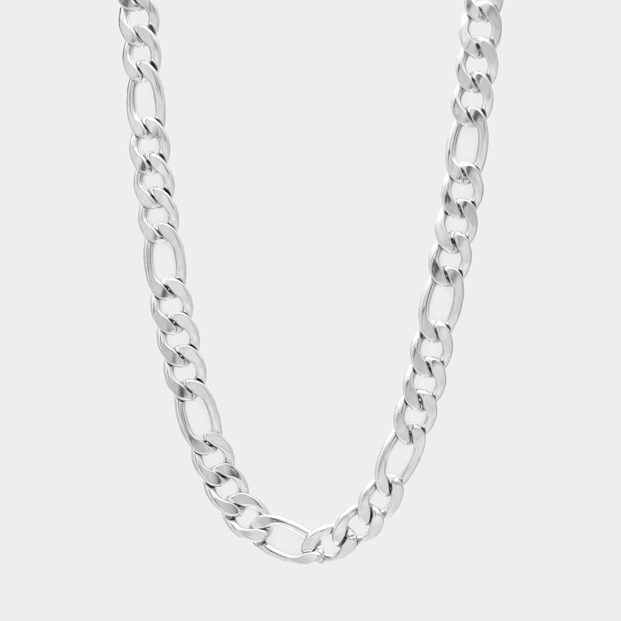 Chunky silver figaro necklace 10mm wide