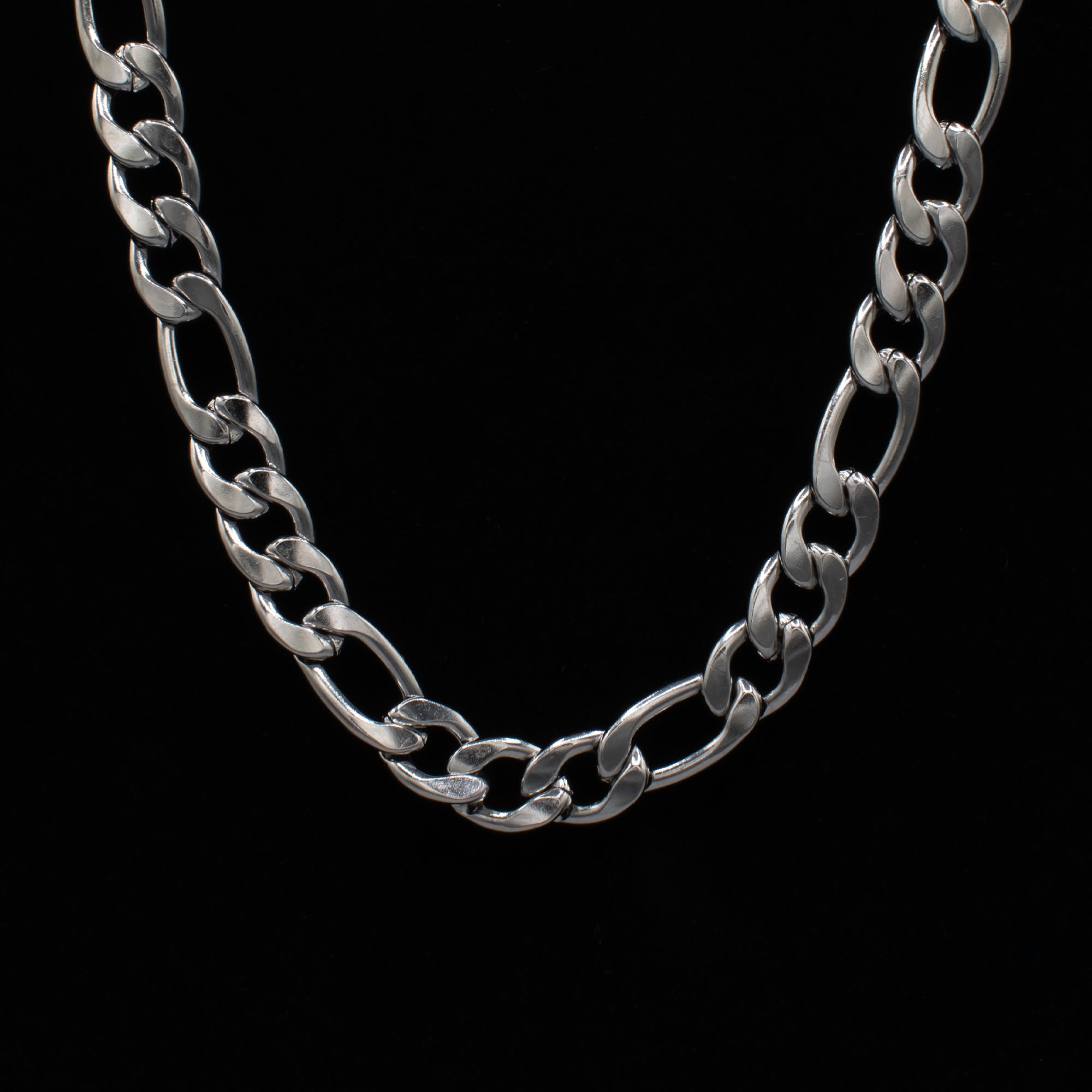 Chunky Figaro Link Necklace - (Silver) 12mm