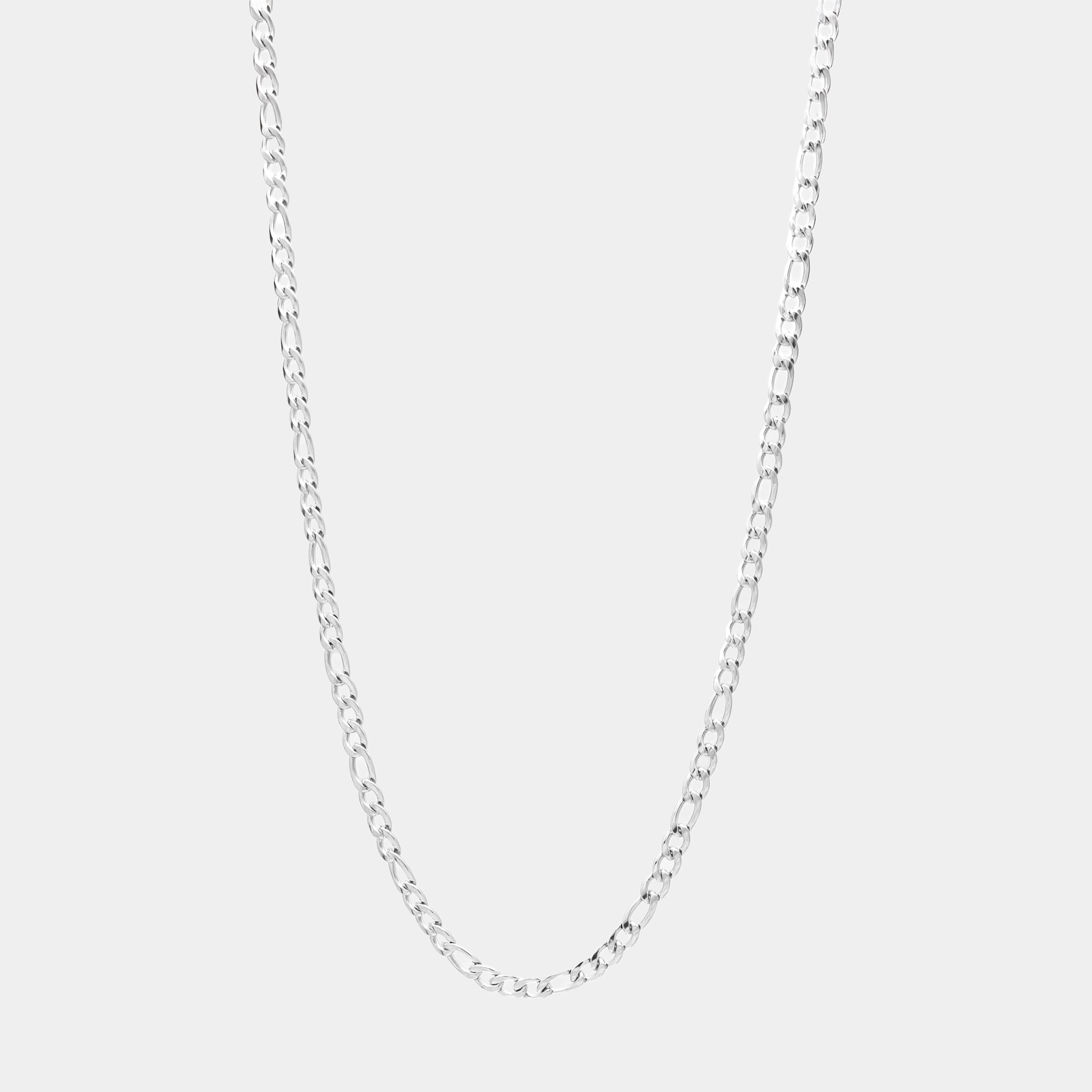 Dainty Figaro necklace in silver 3mm wide