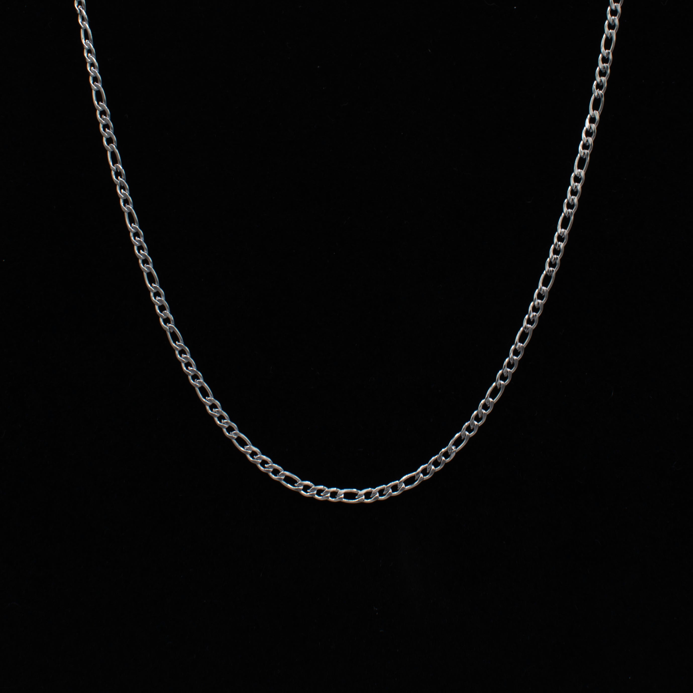 Figaro Link Necklace - (Silver) 3mm