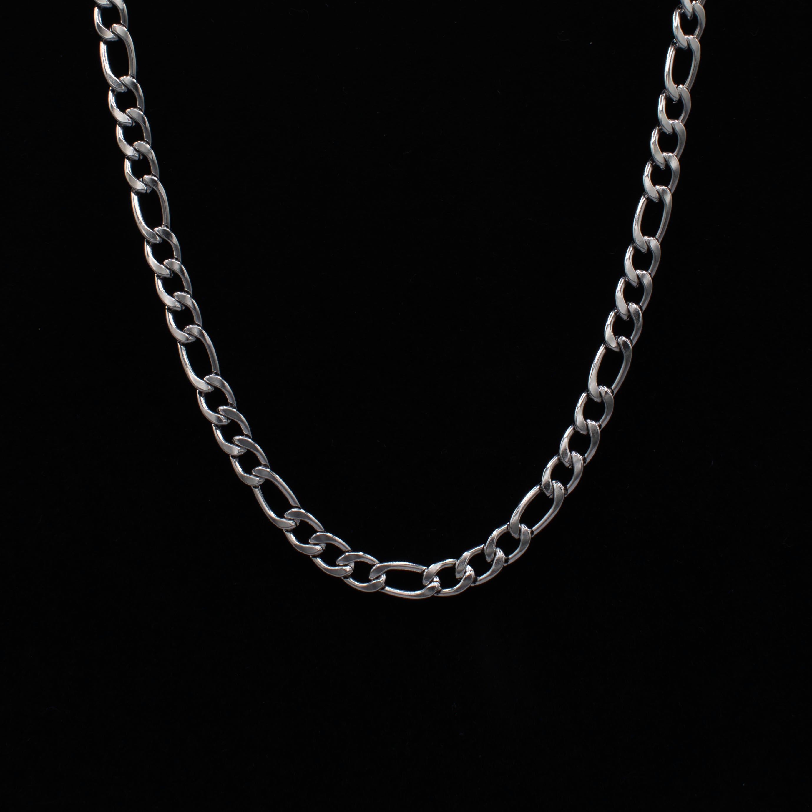 Silver Figaro Link Necklace - 7mm