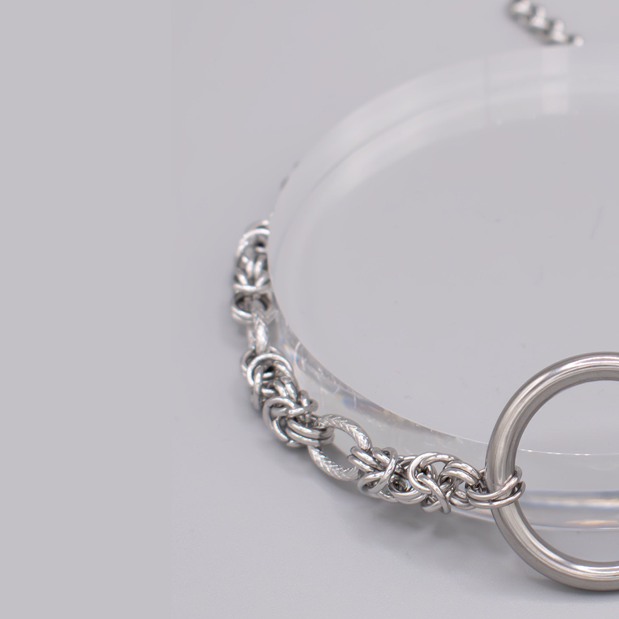 O Ring Byzantine Choker Necklace (Silver)