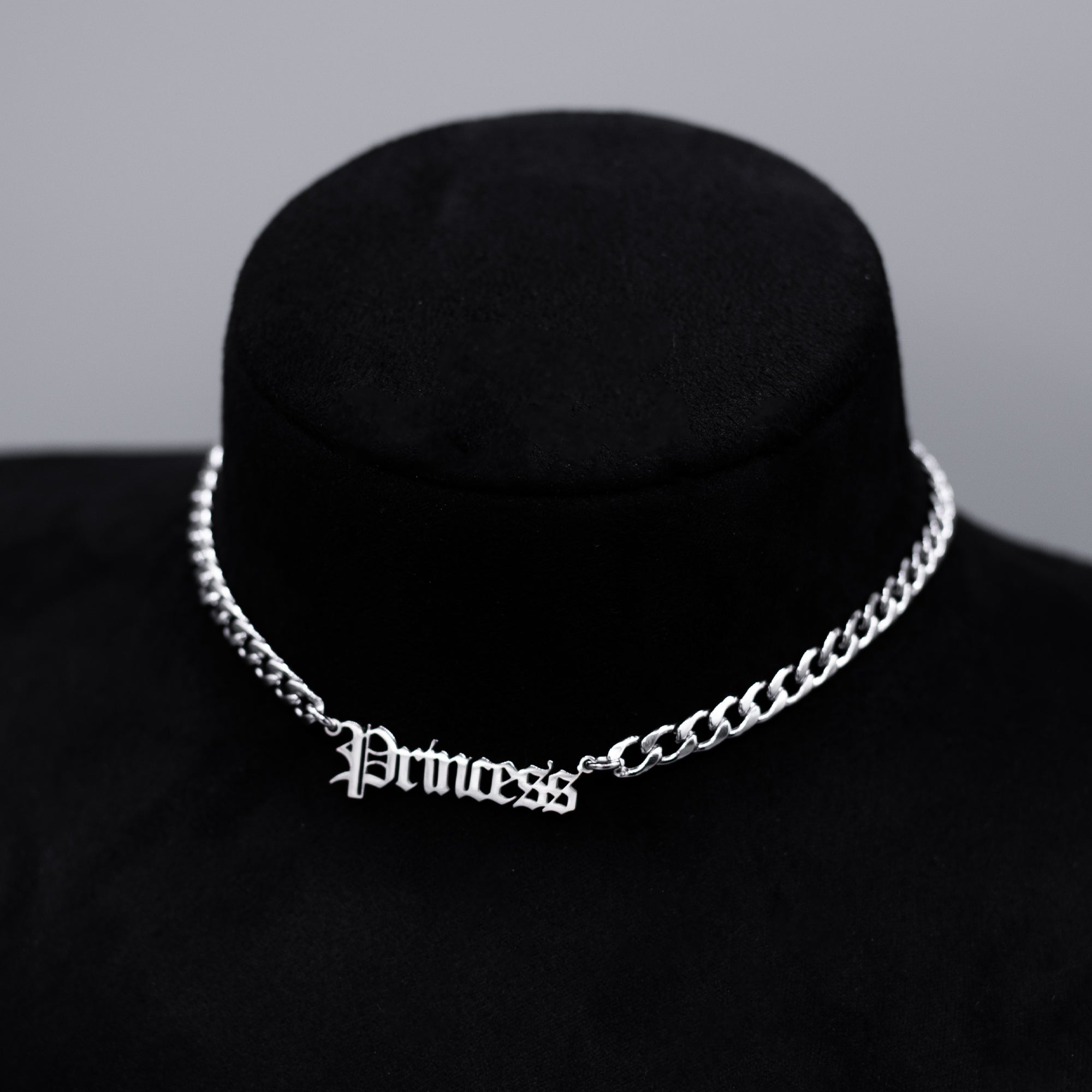 Princess Word Choker Necklace (Silver)