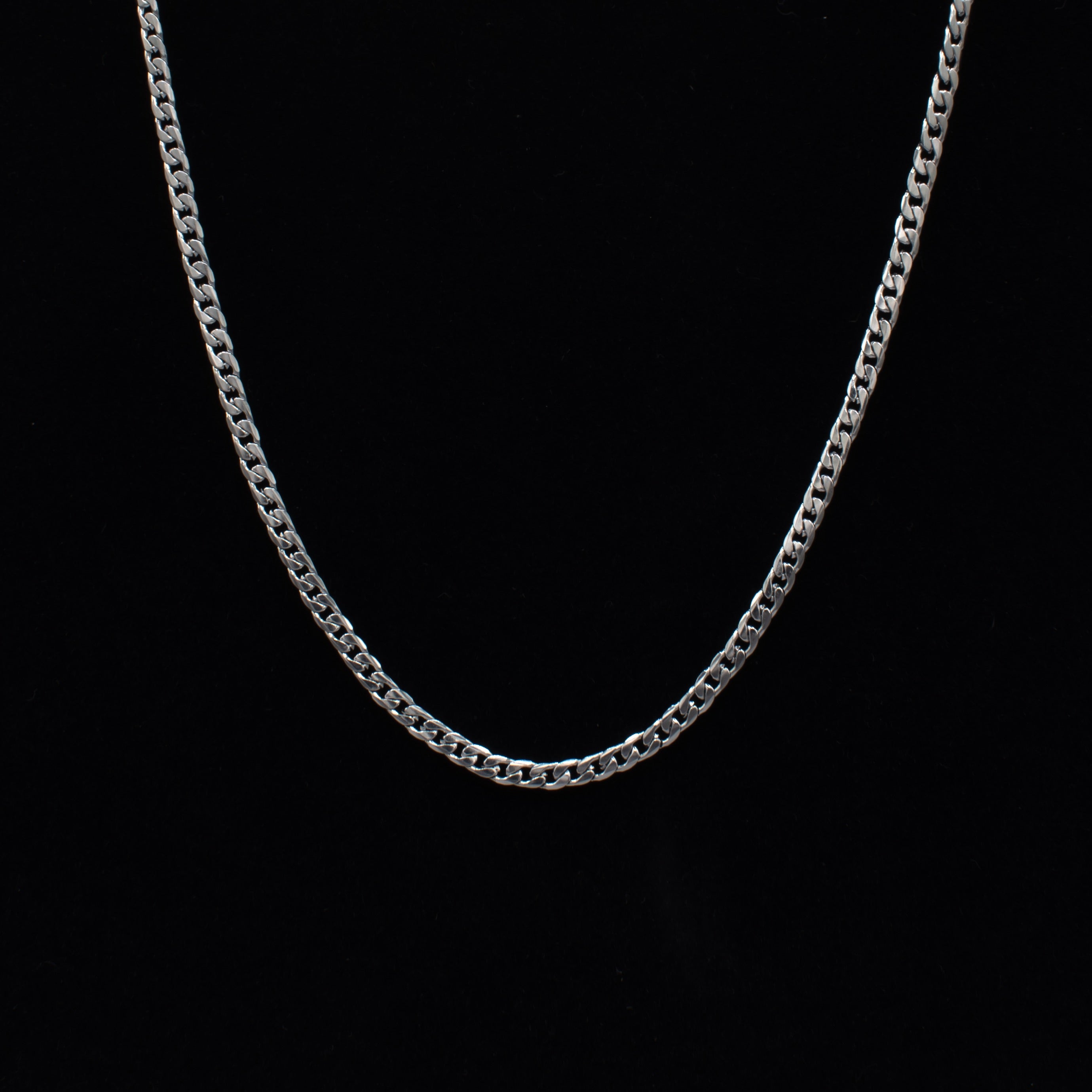 Silver Cuban Link Necklace - 4mm