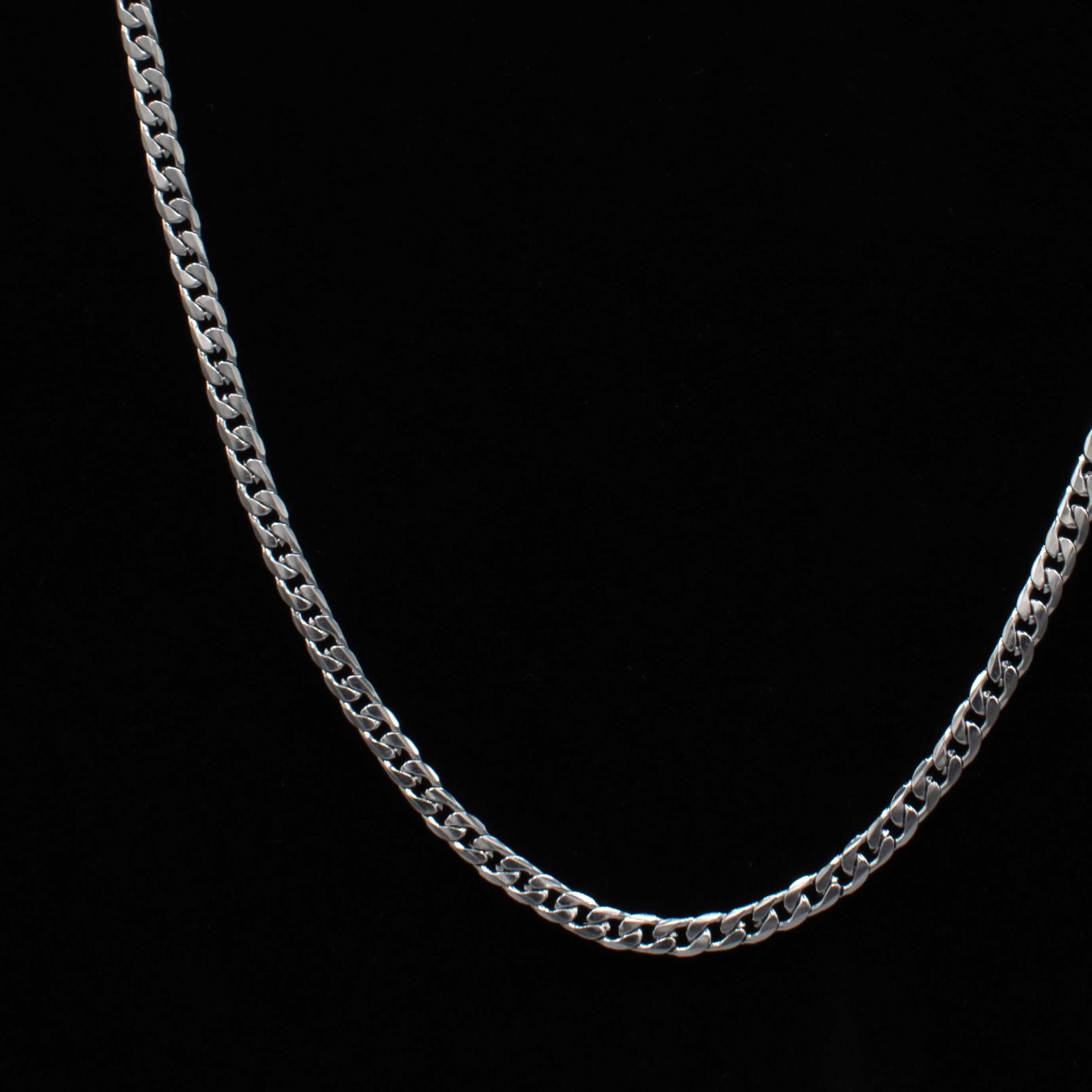 silver stainless steel 4mm necklace