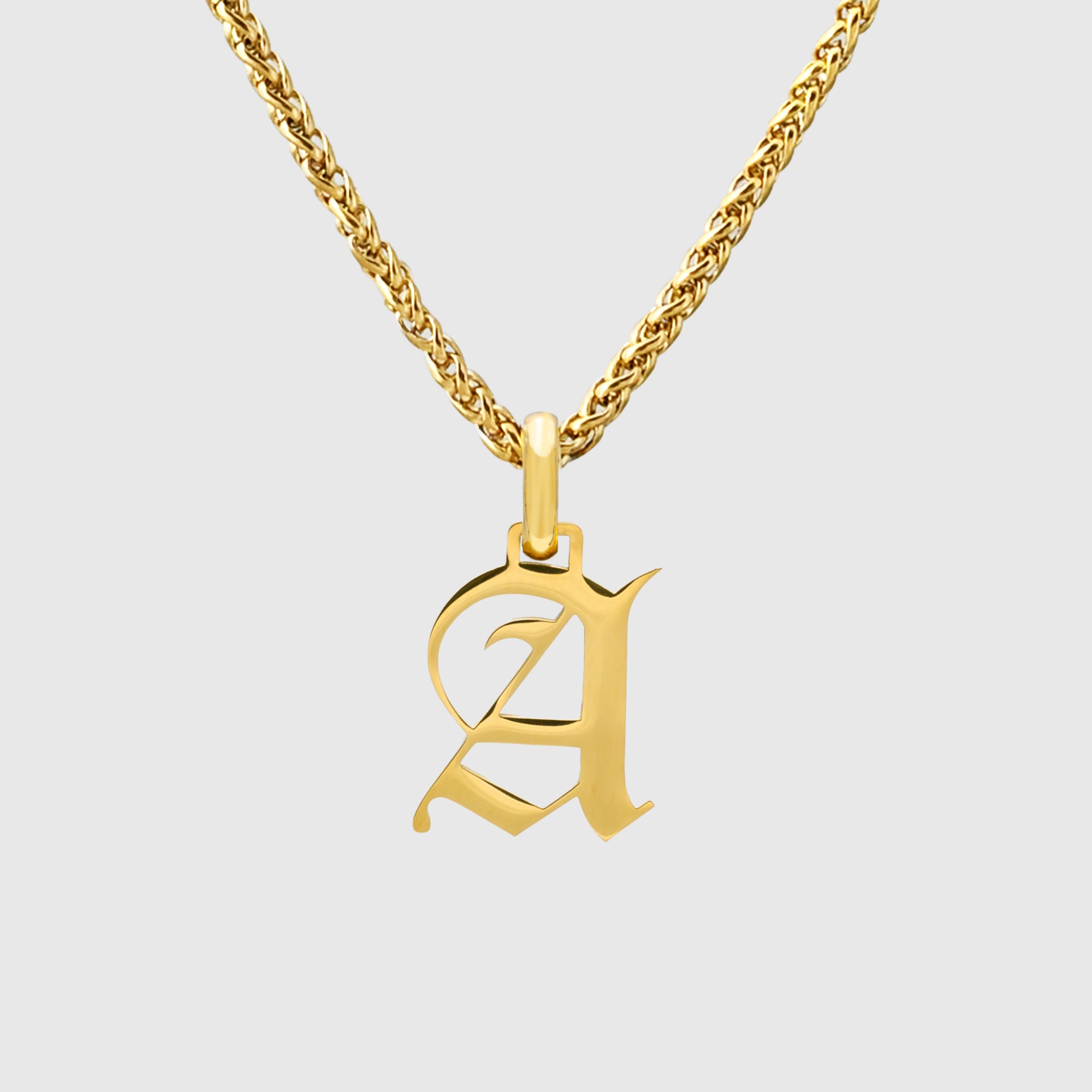 Gothic Initial Necklace (Gold)