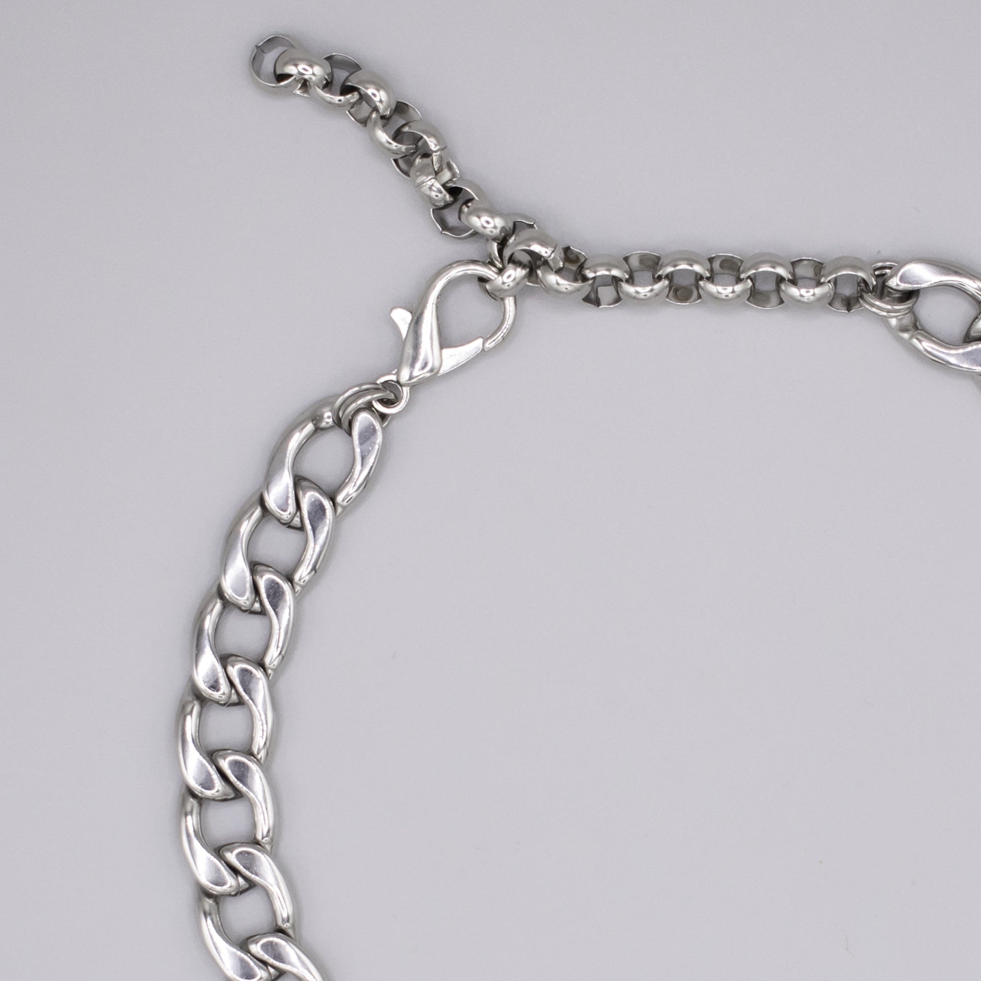 Plain Chunky Cuban Link Chain Choker Necklace - (Silver) 12mm