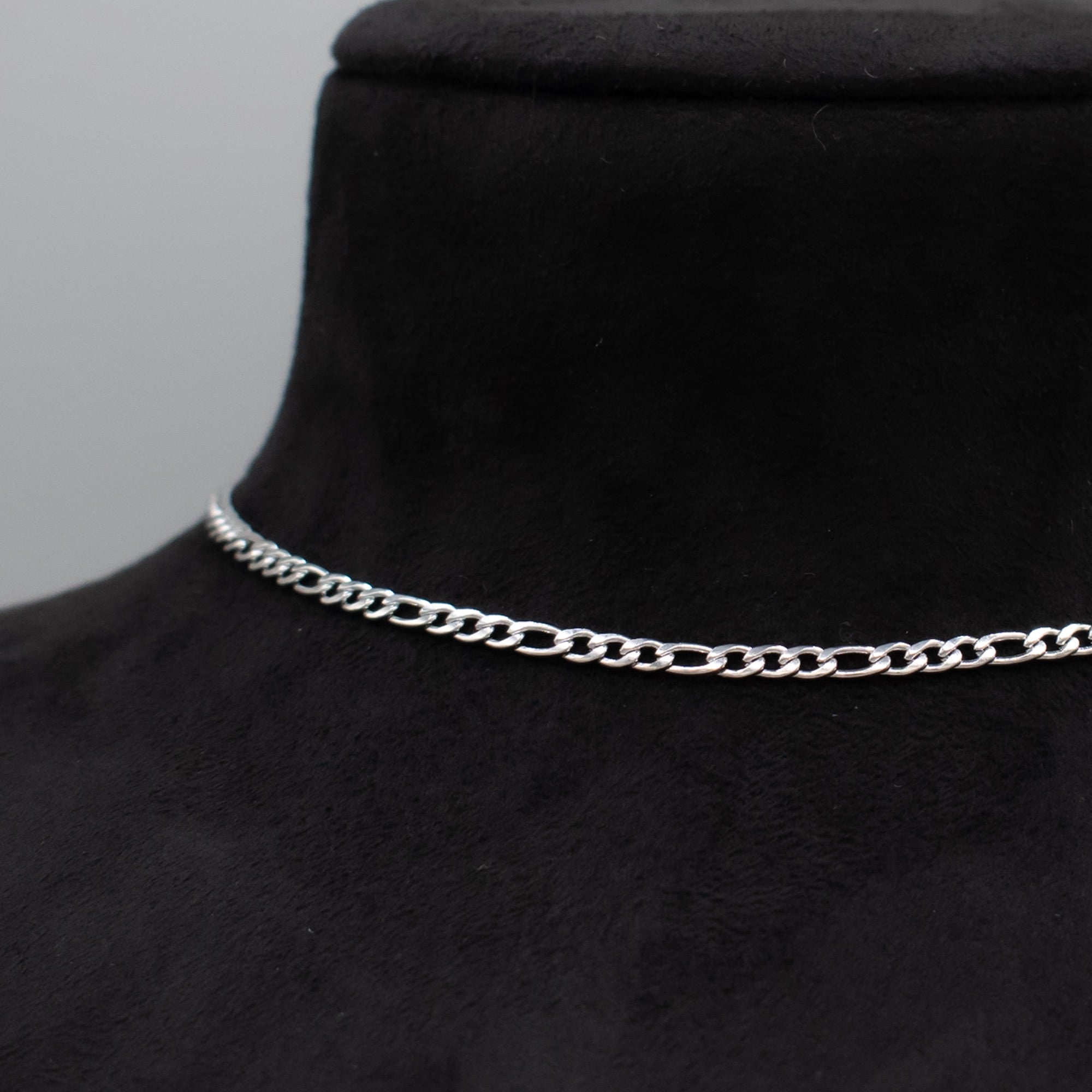 stainless steel figaro choker chain