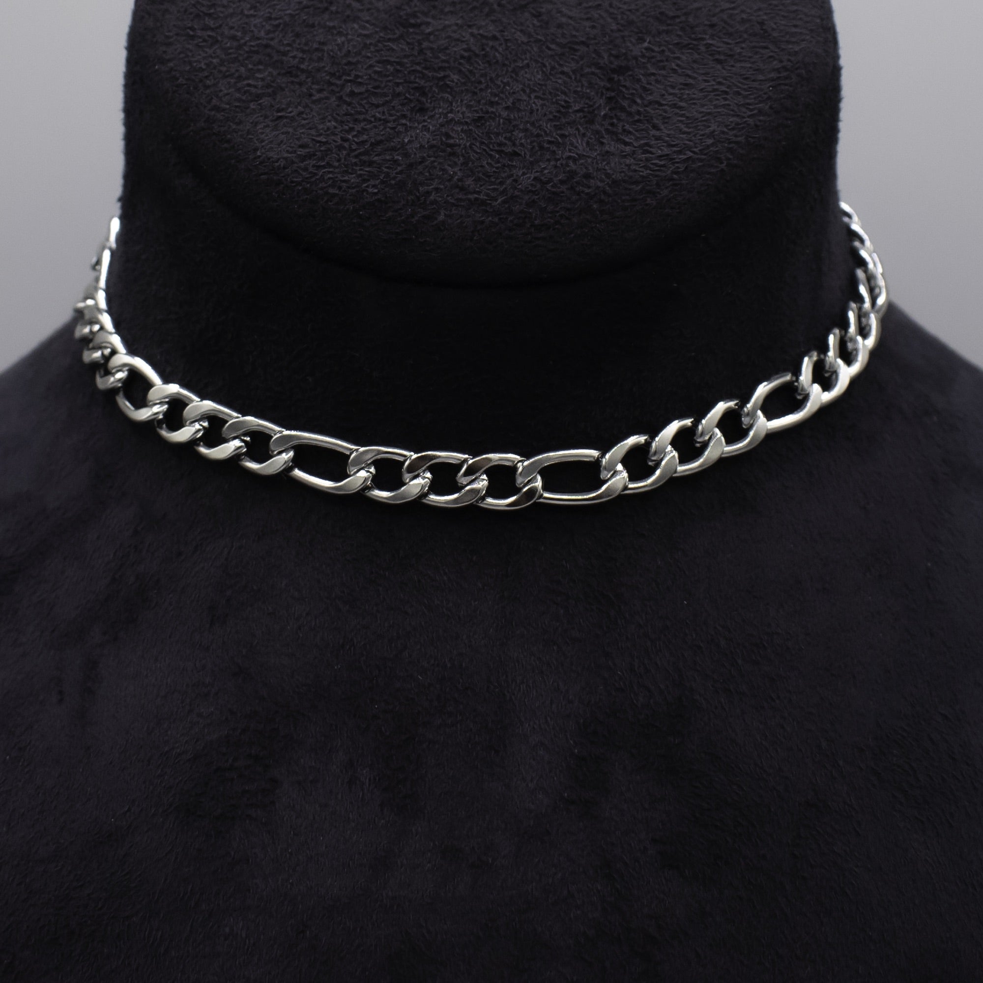 7mm stainless steel figaro choker 