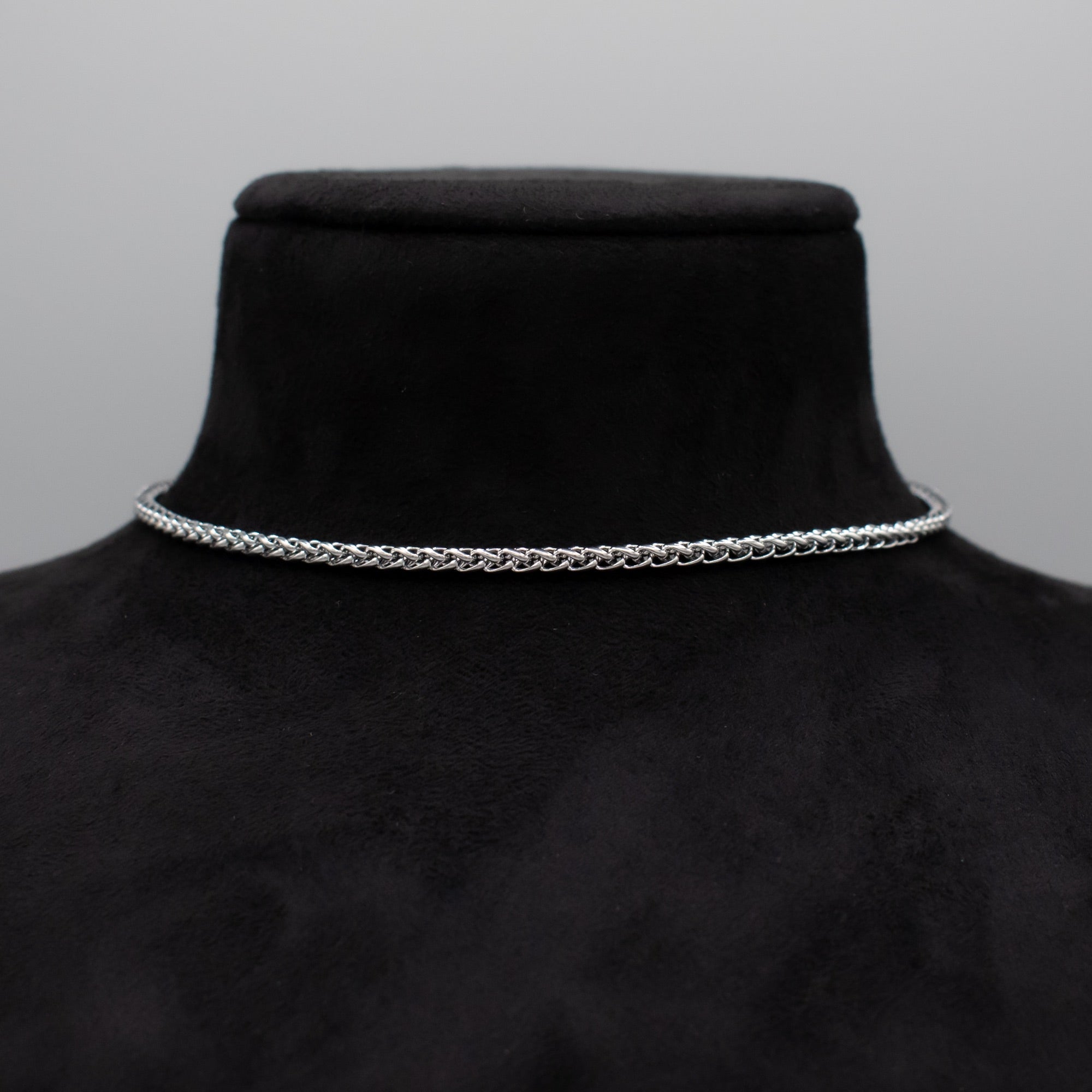 3mm wheat chain choker necklace